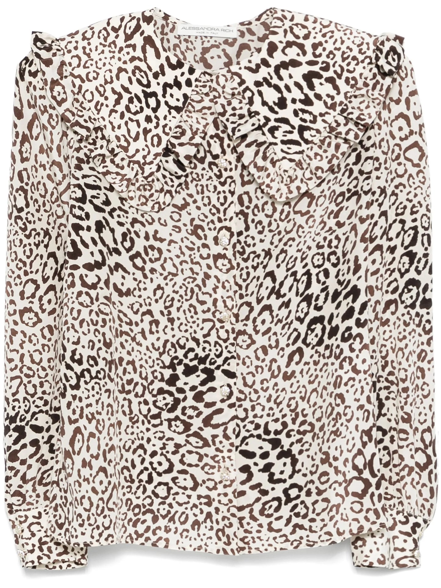 leopard-print silk blouse