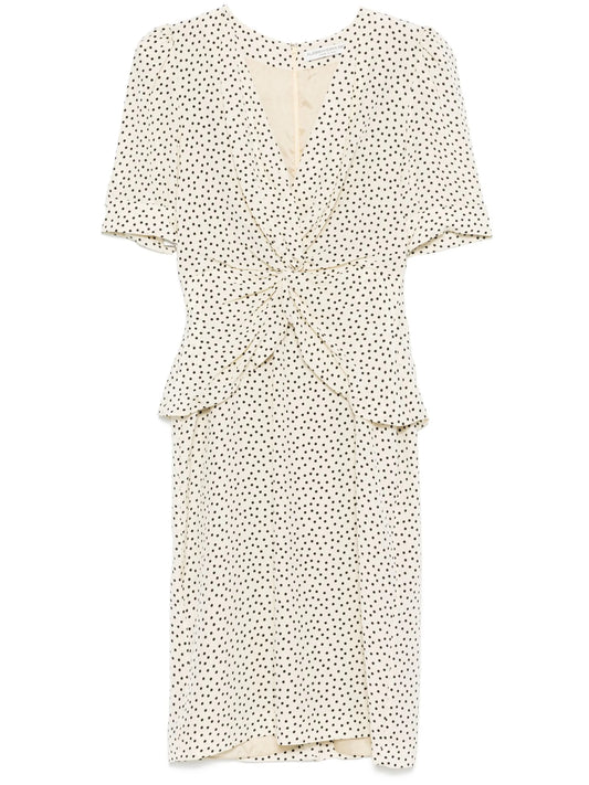 polka-dot silk midi dress
