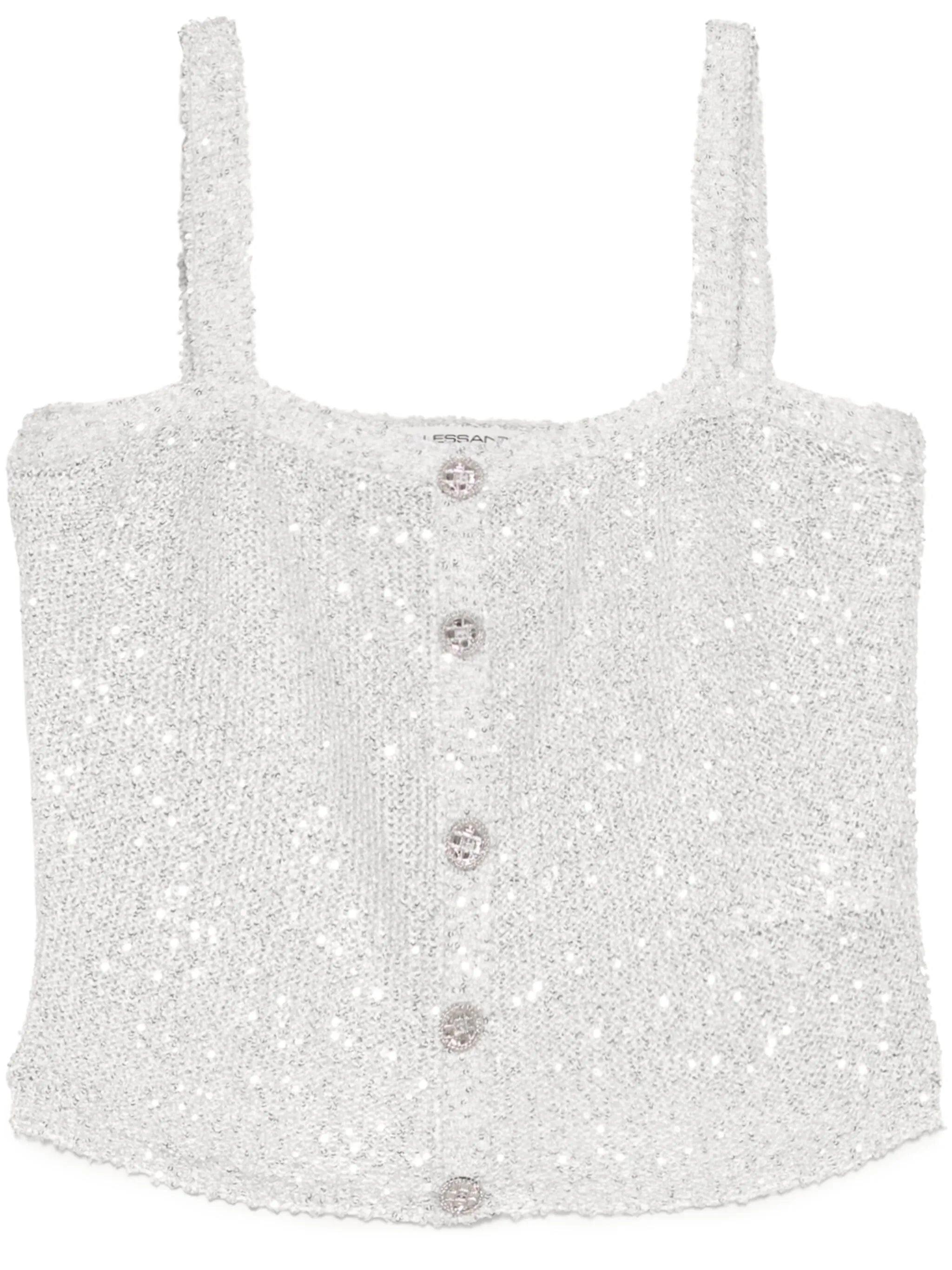 sequinned knitted top