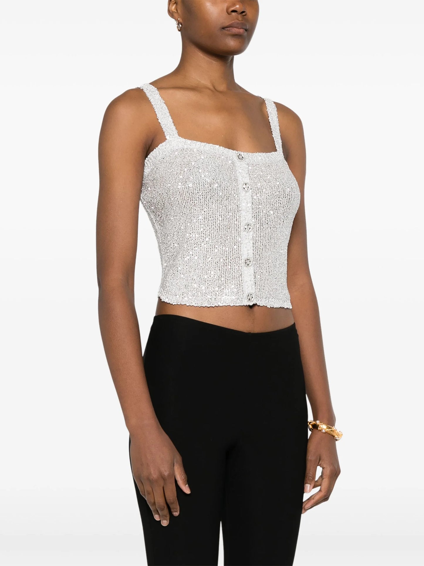 sequinned knitted top