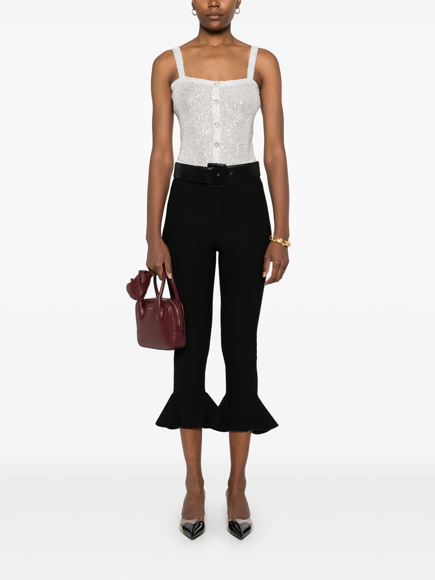 sequinned knitted top