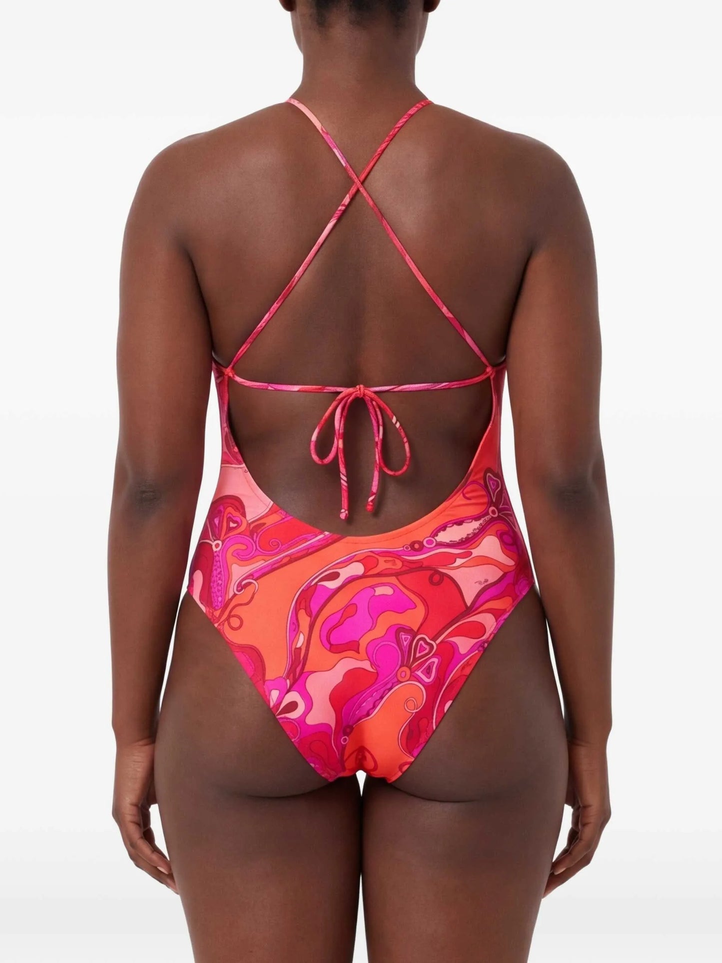Orchidee-print swimsuit