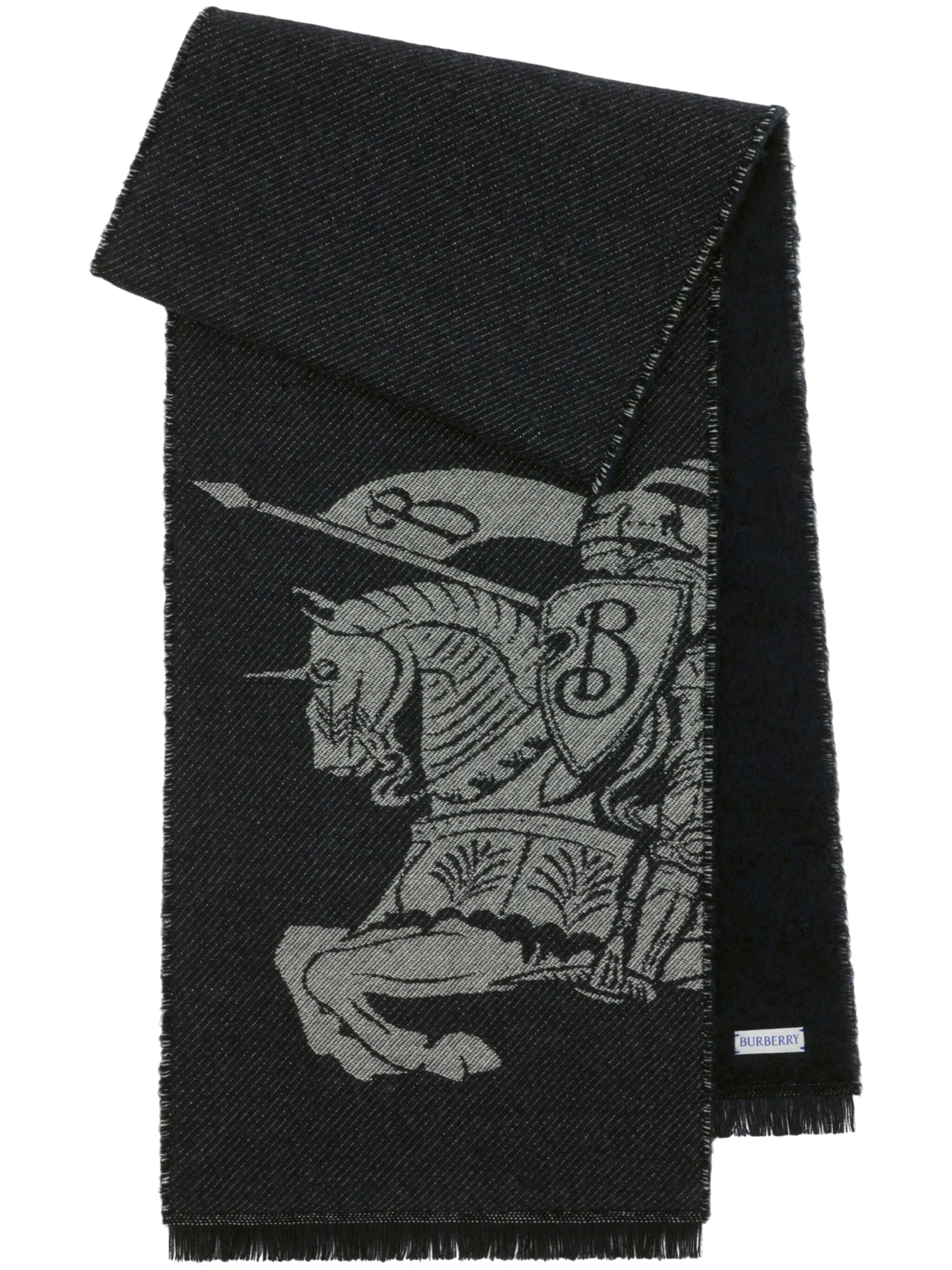reversible logo wool scarf