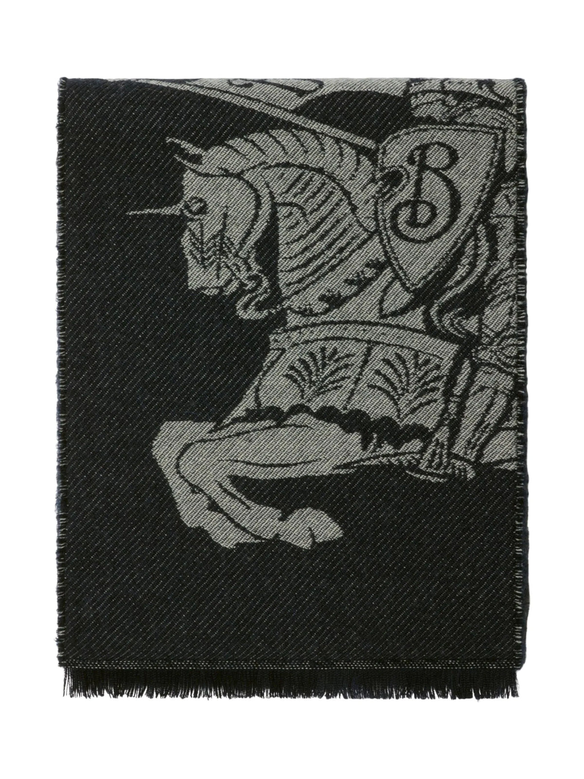 reversible logo wool scarf