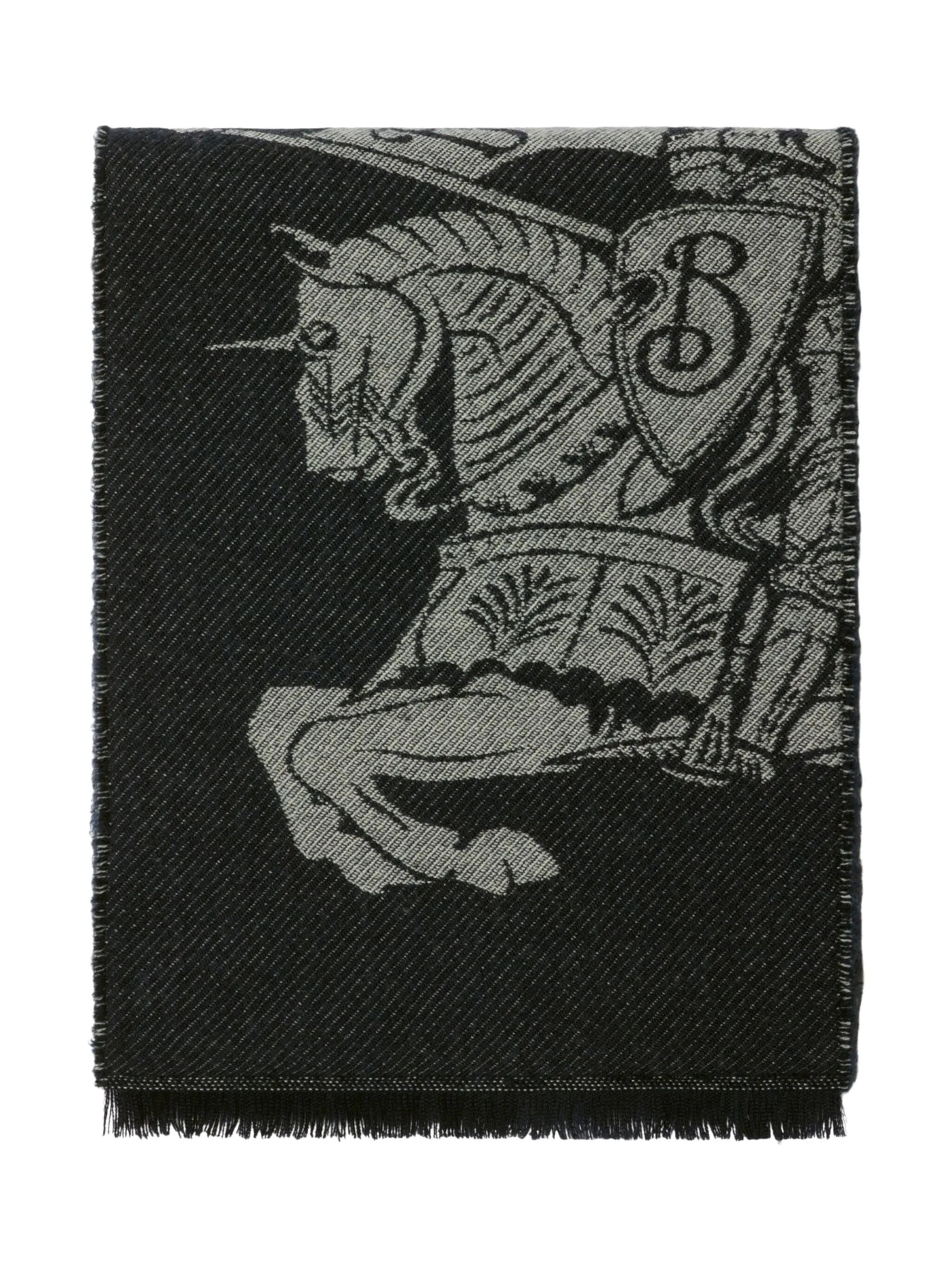 reversible logo wool scarf