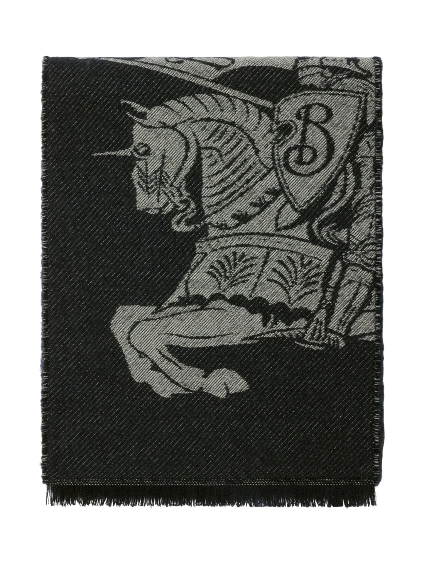 reversible logo wool scarf