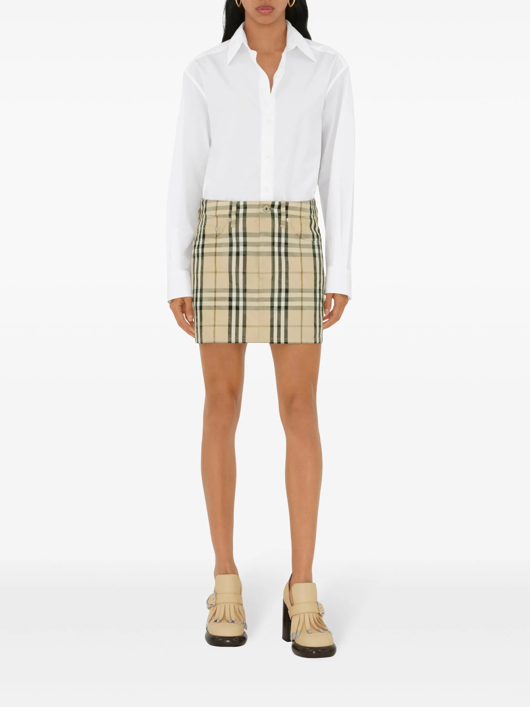 check-pattern mini skirt