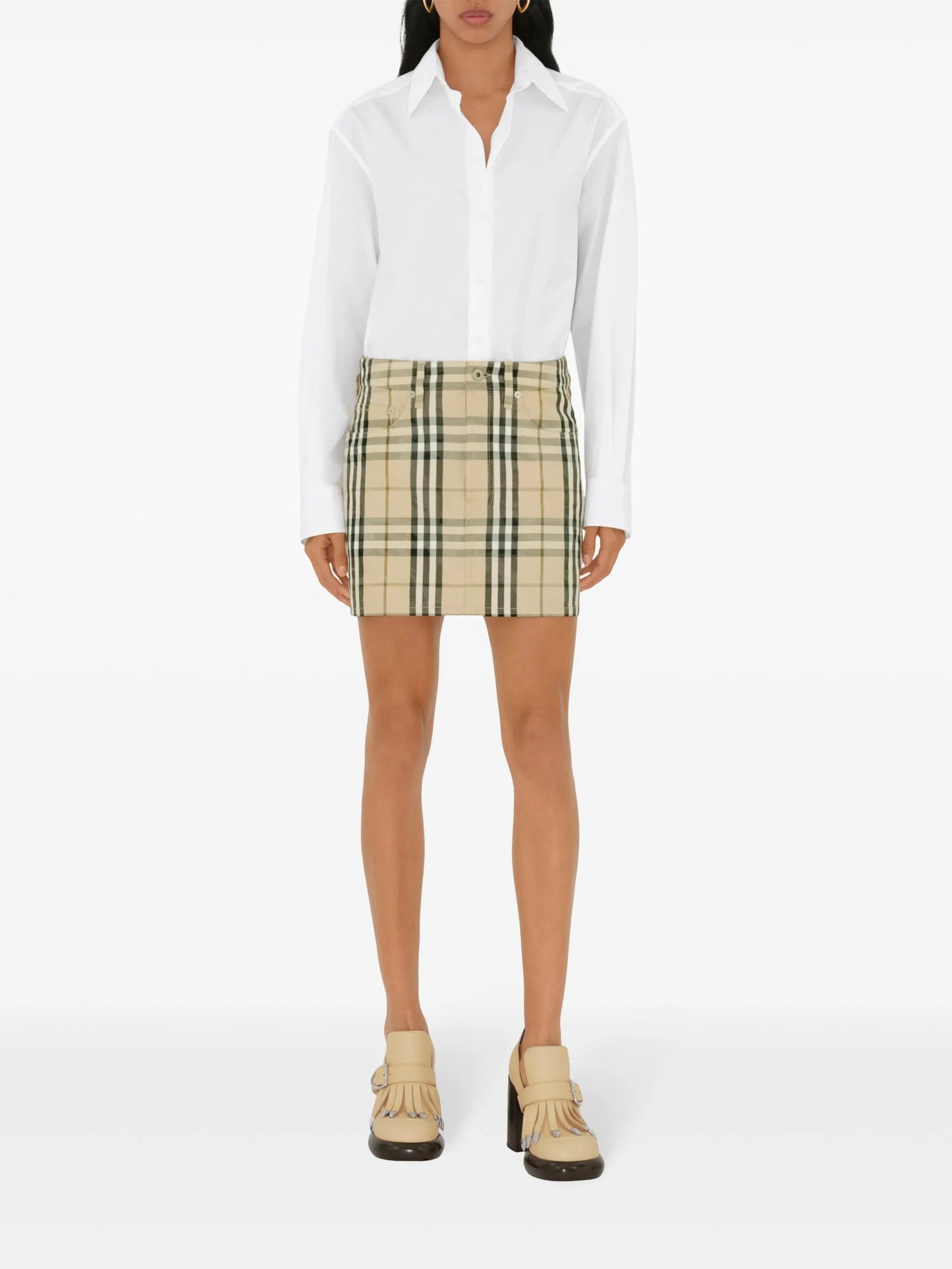 check-pattern mini skirt