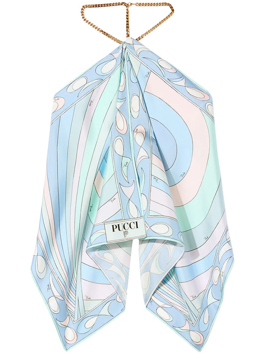 abstract-print halterneck top