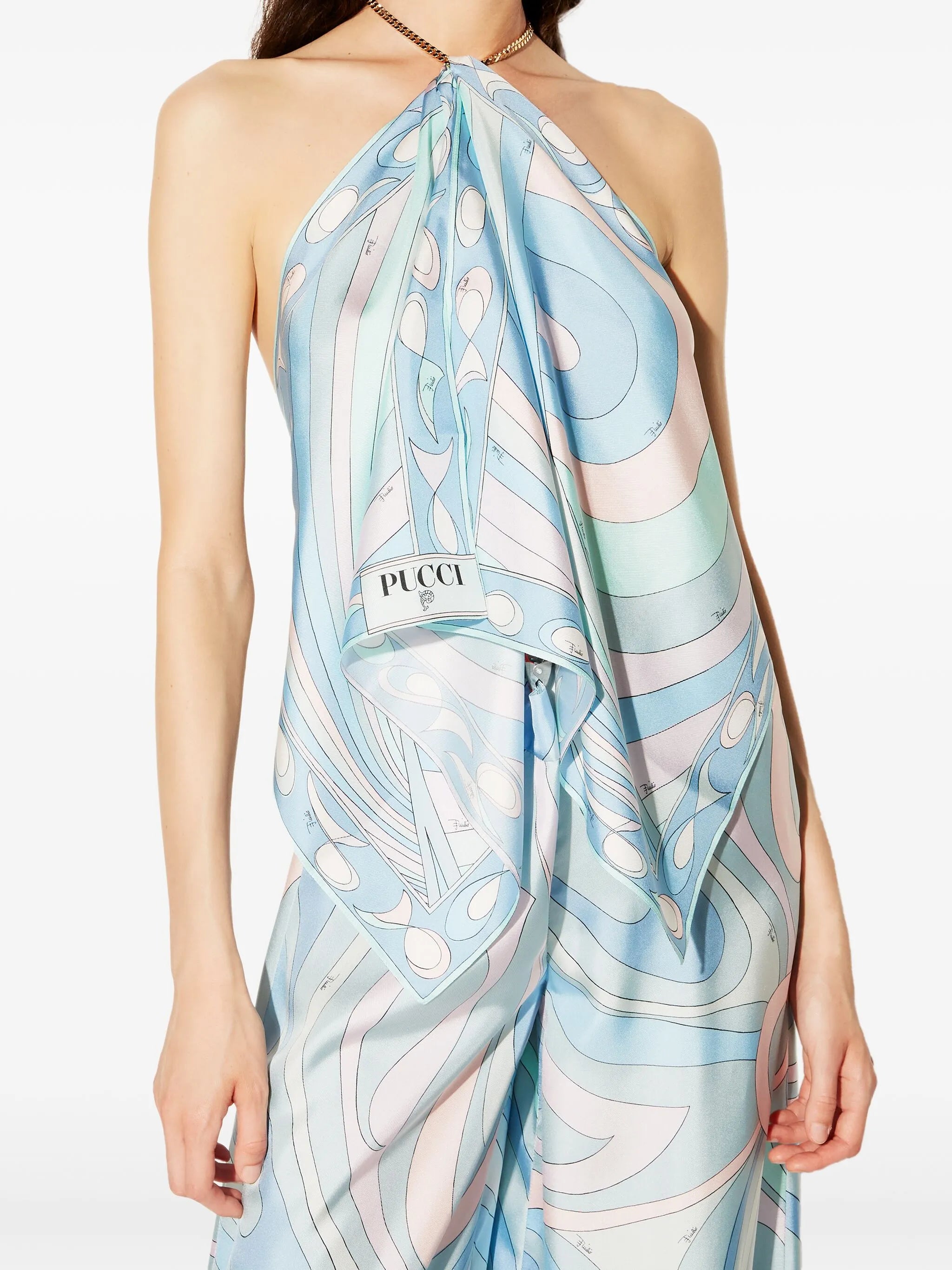 abstract-print halterneck top