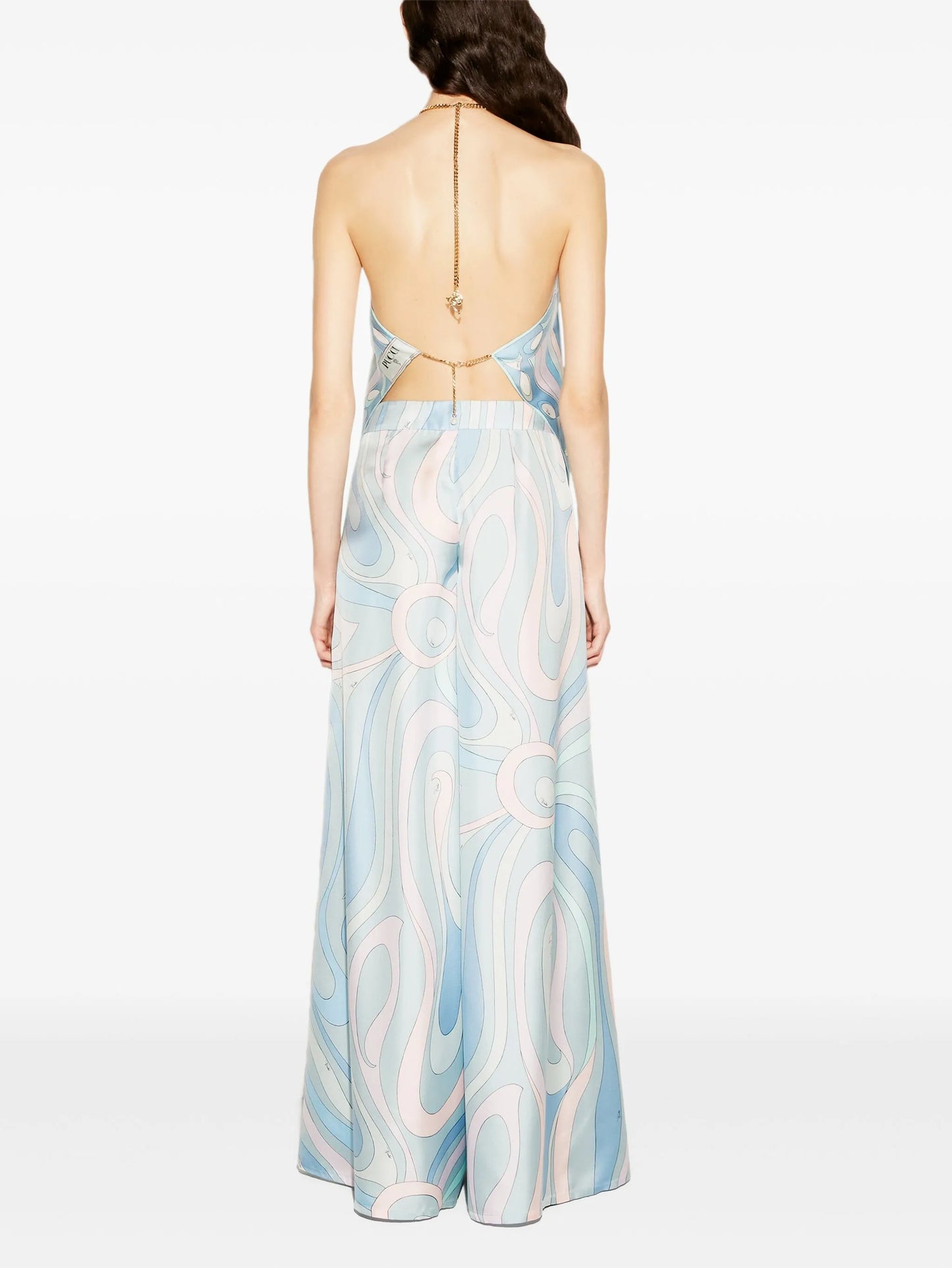 abstract-print halterneck top