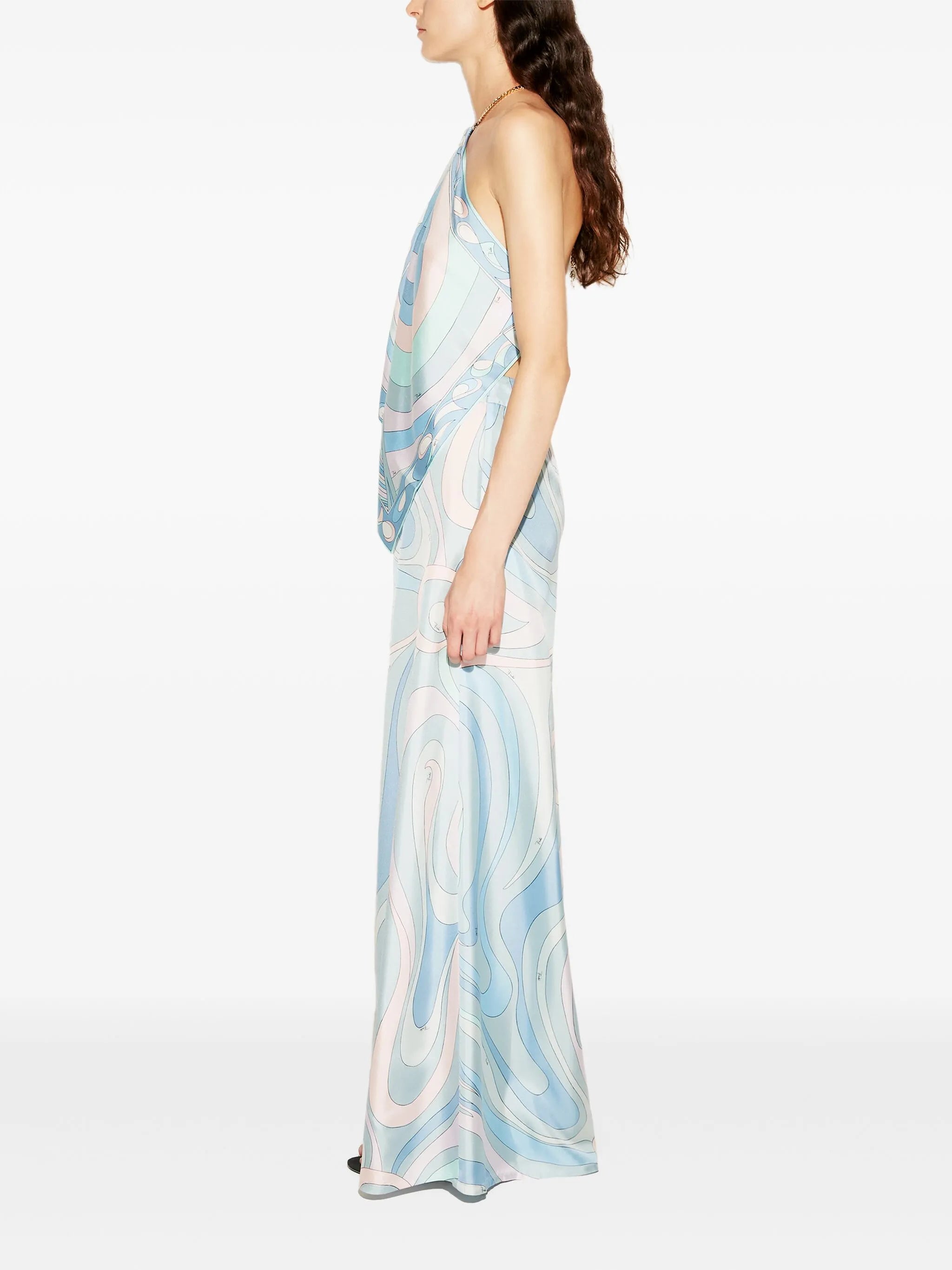 abstract-print halterneck top