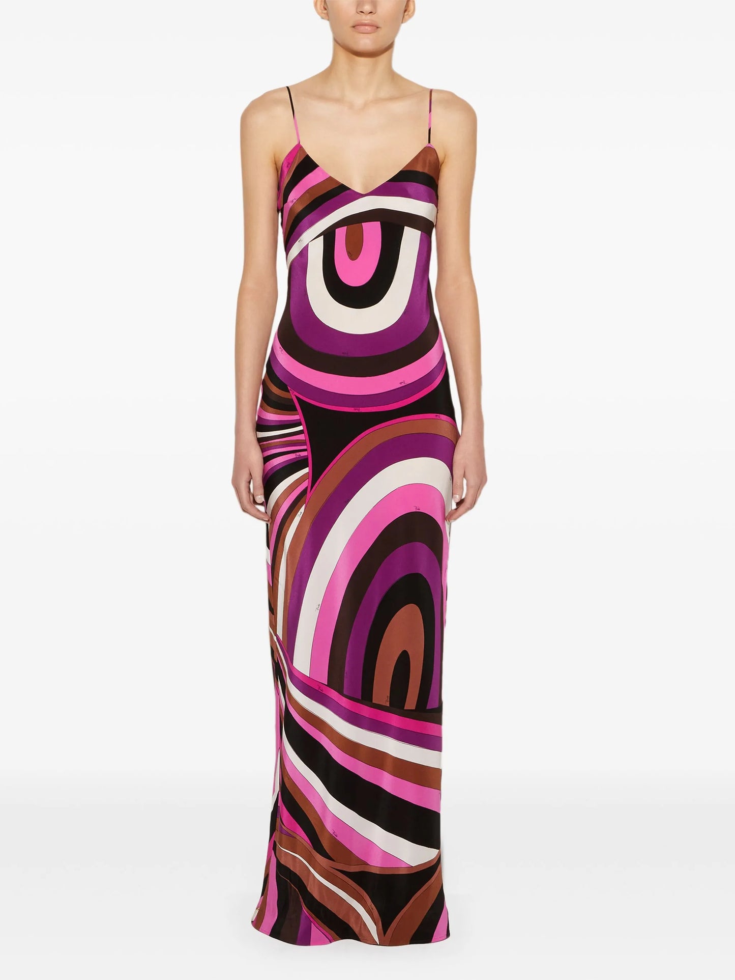 Iride-print silk dress