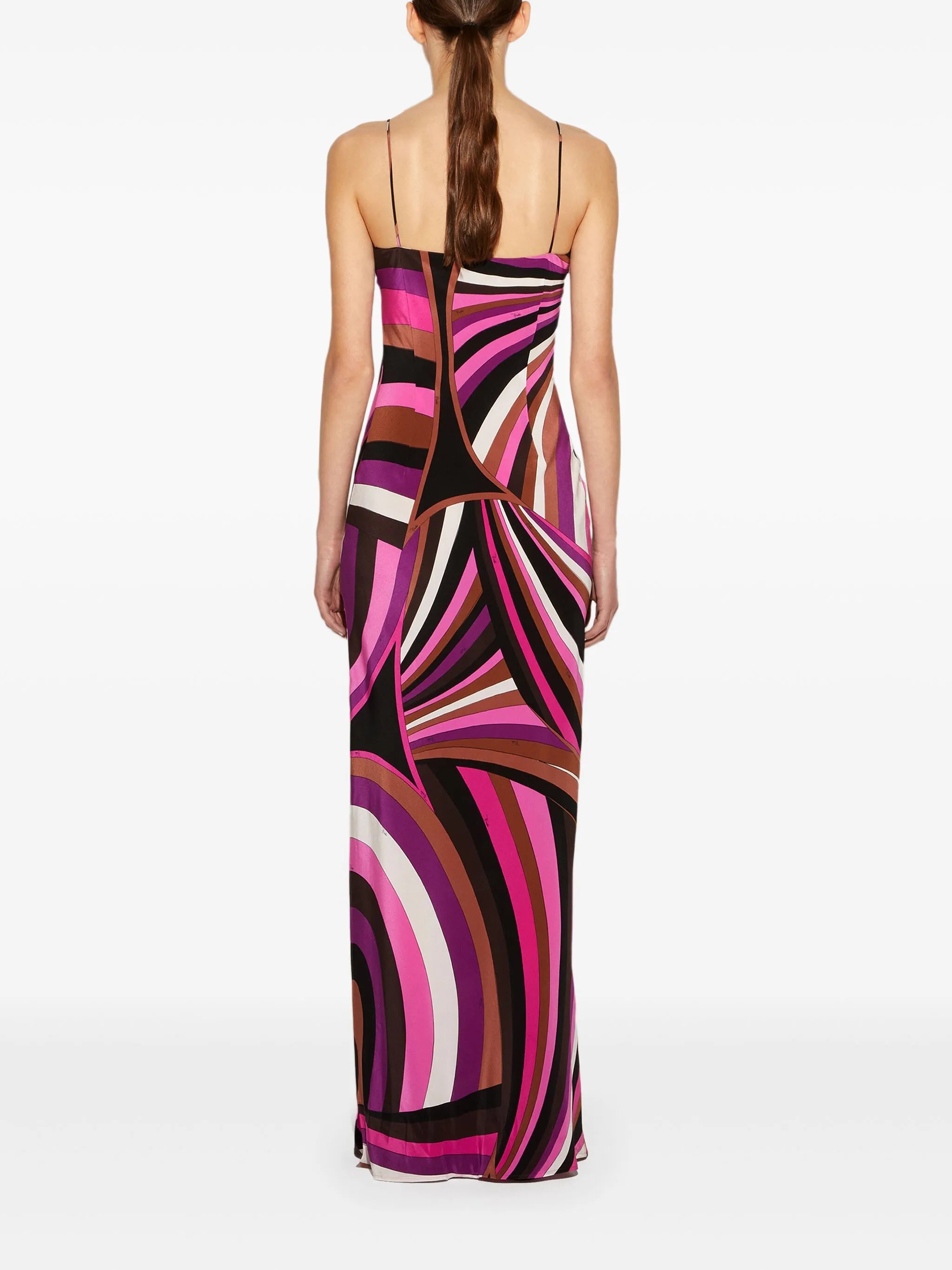Iride-print silk dress