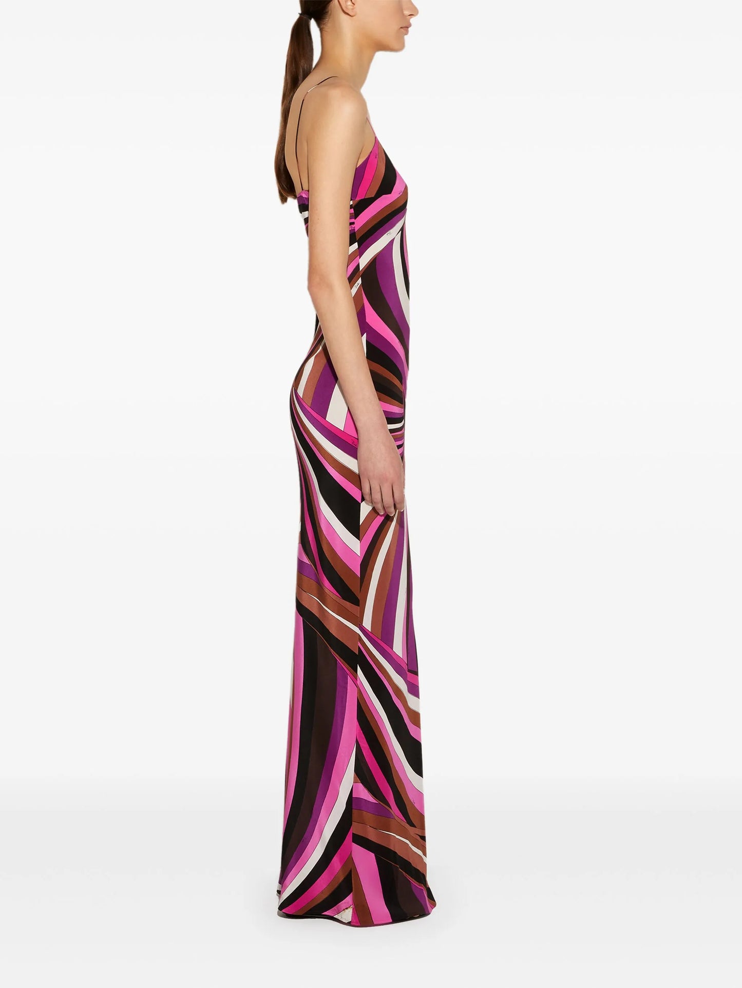 Iride-print silk dress