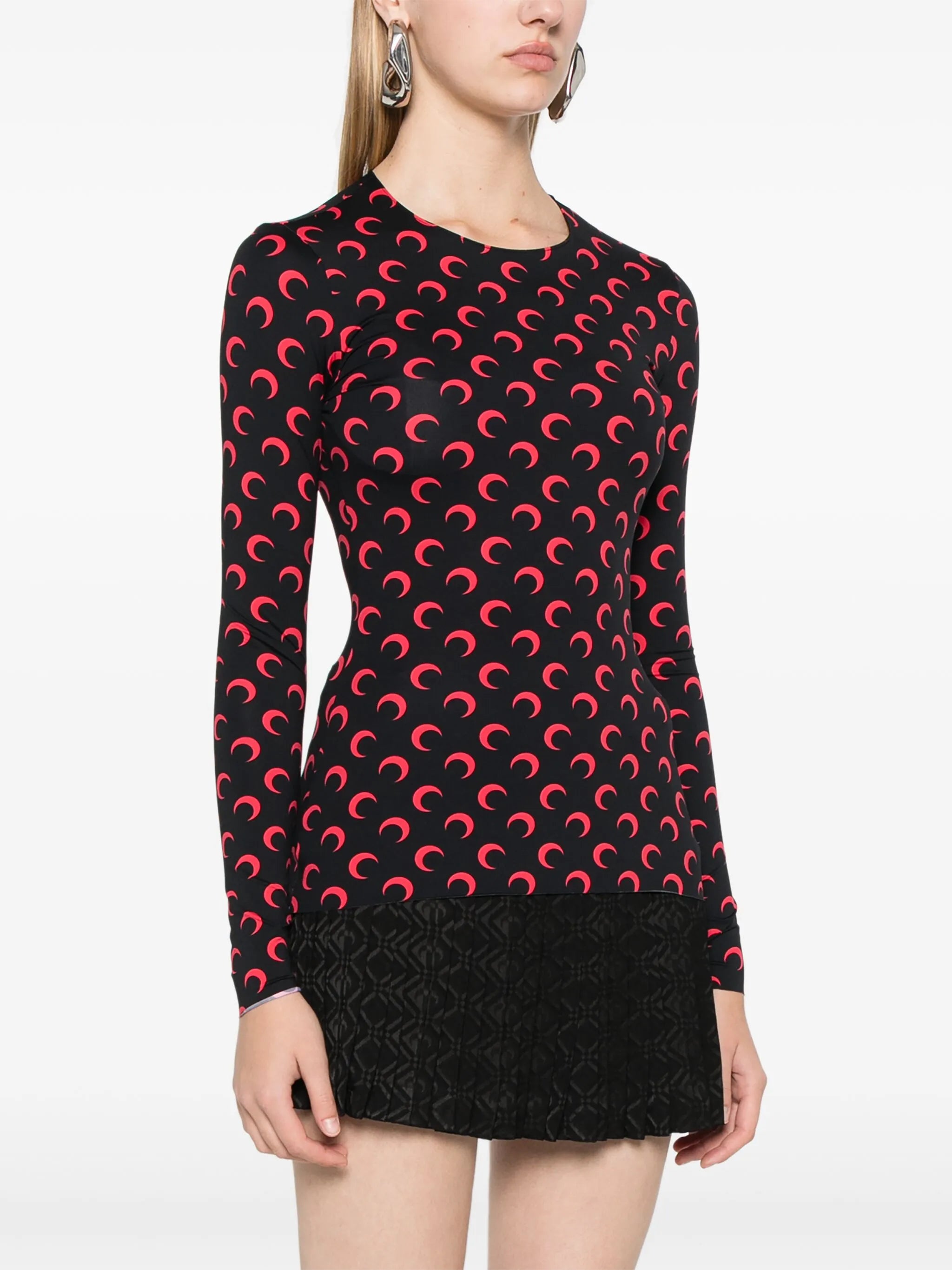 moon-print jersey T-shirt