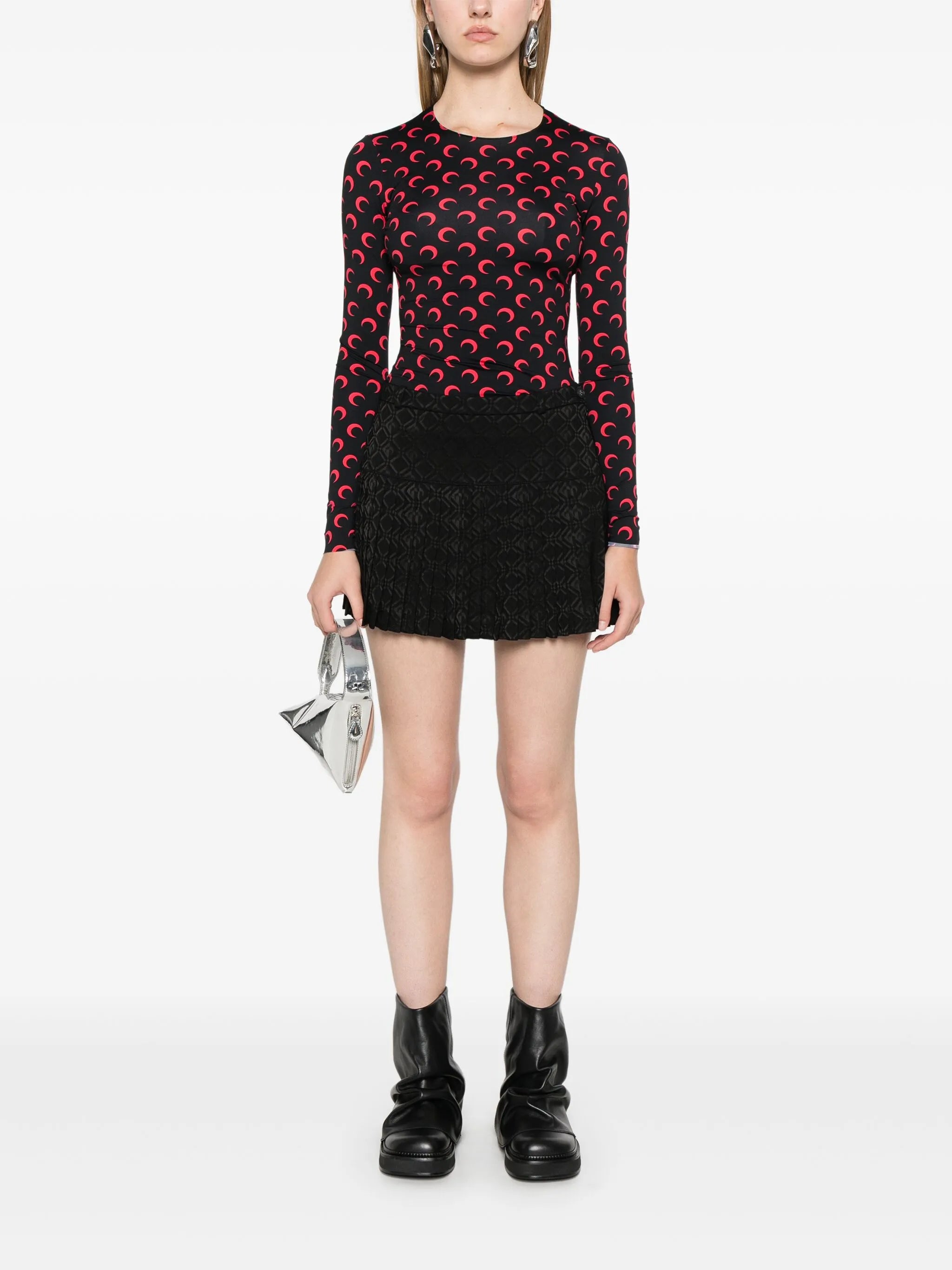 moon-print jersey T-shirt