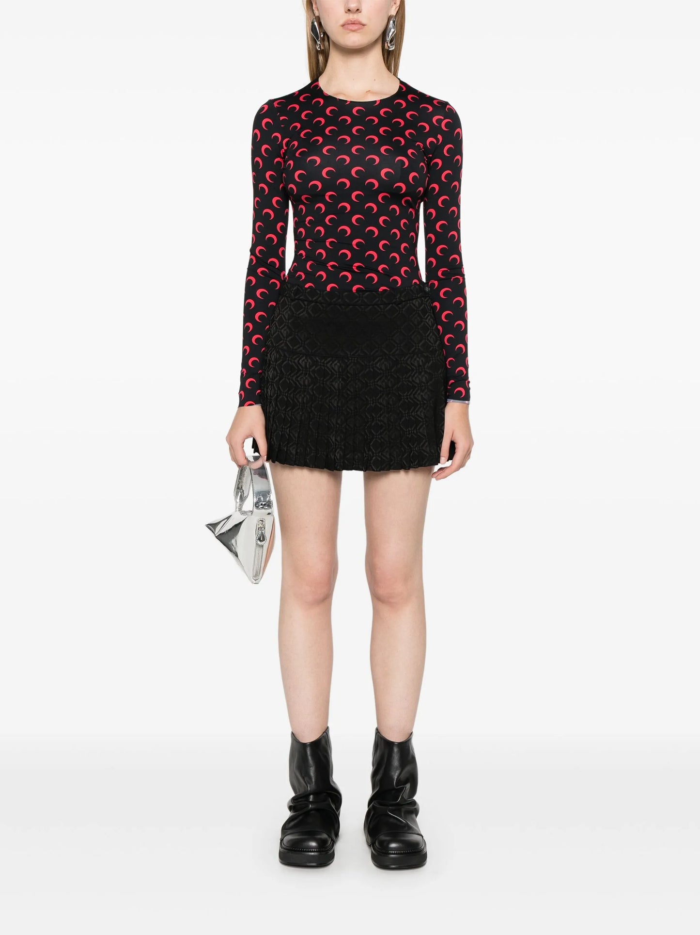 moon-print jersey T-shirt