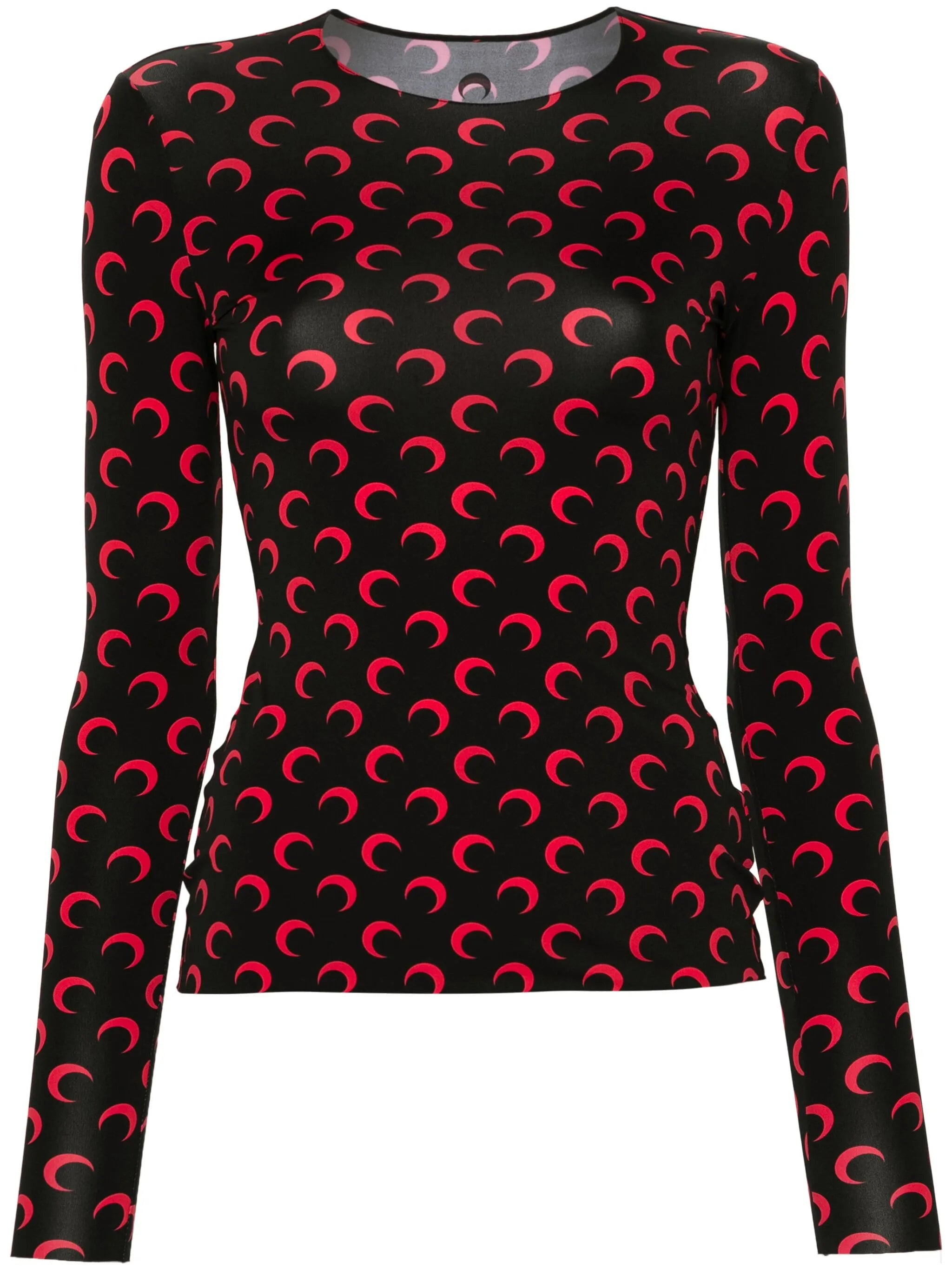 moon-print jersey T-shirt