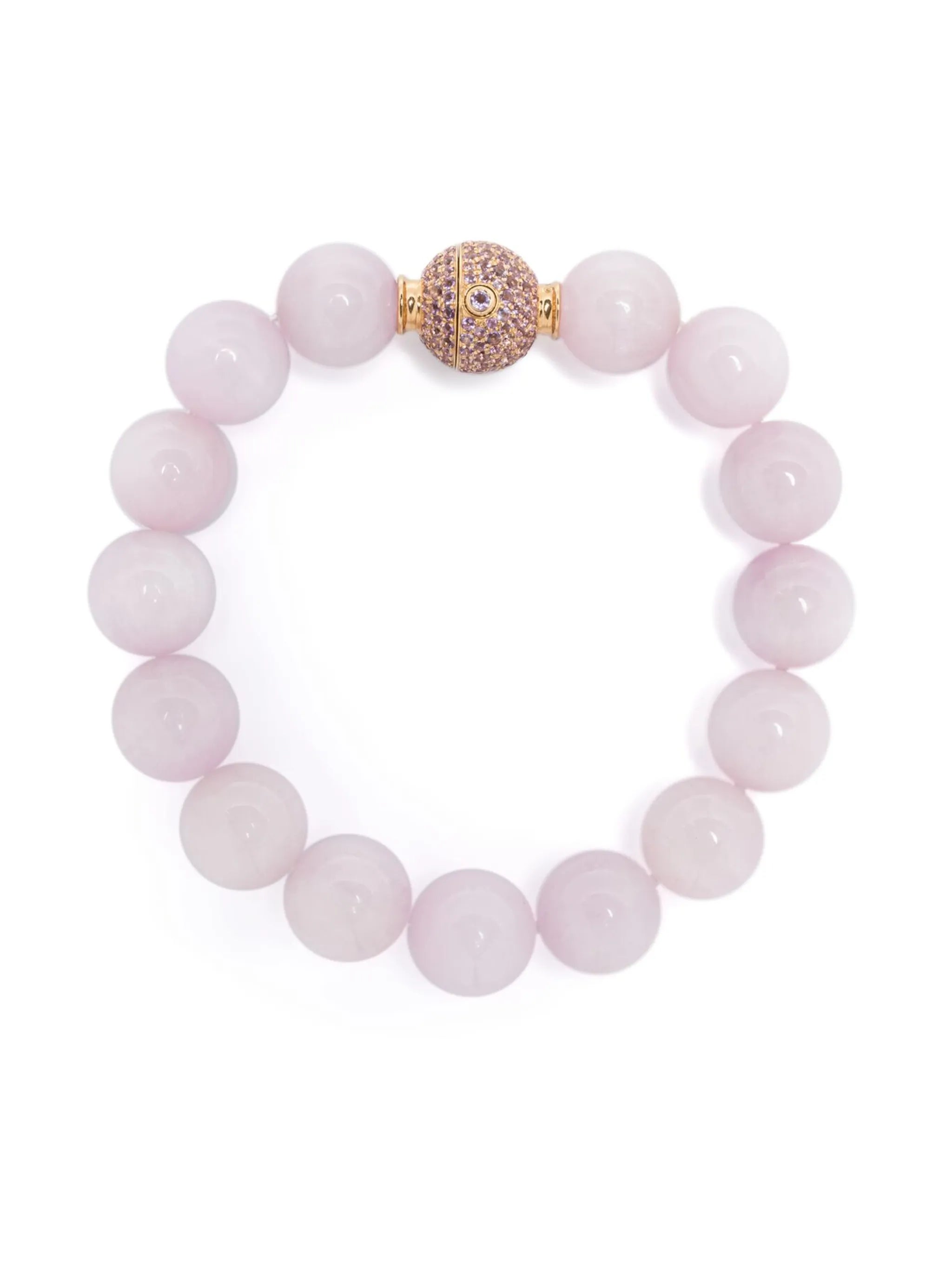 18CT yellow gold Orb kunzite amethyst bracelet