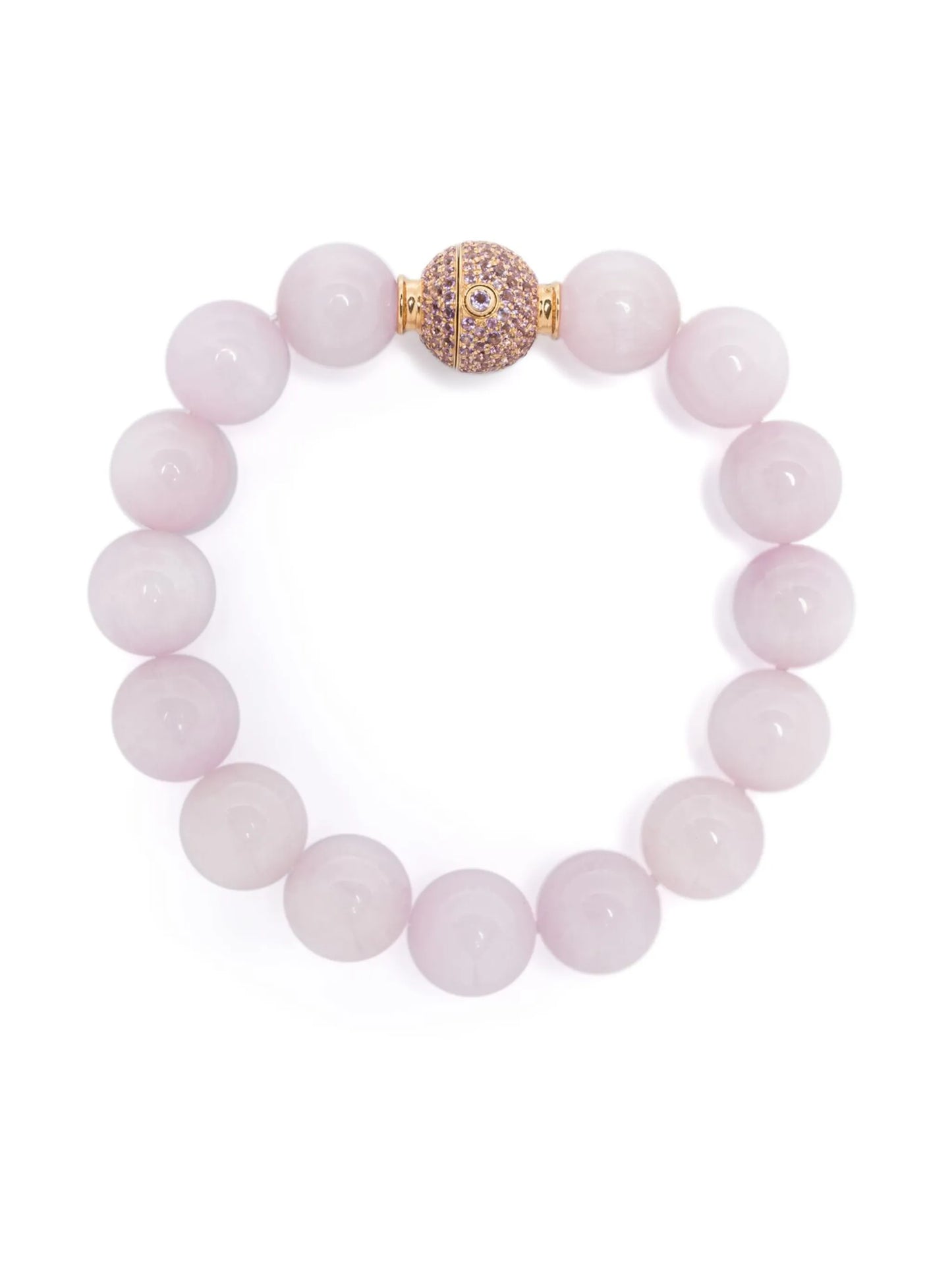 18CT yellow gold Orb kunzite amethyst bracelet