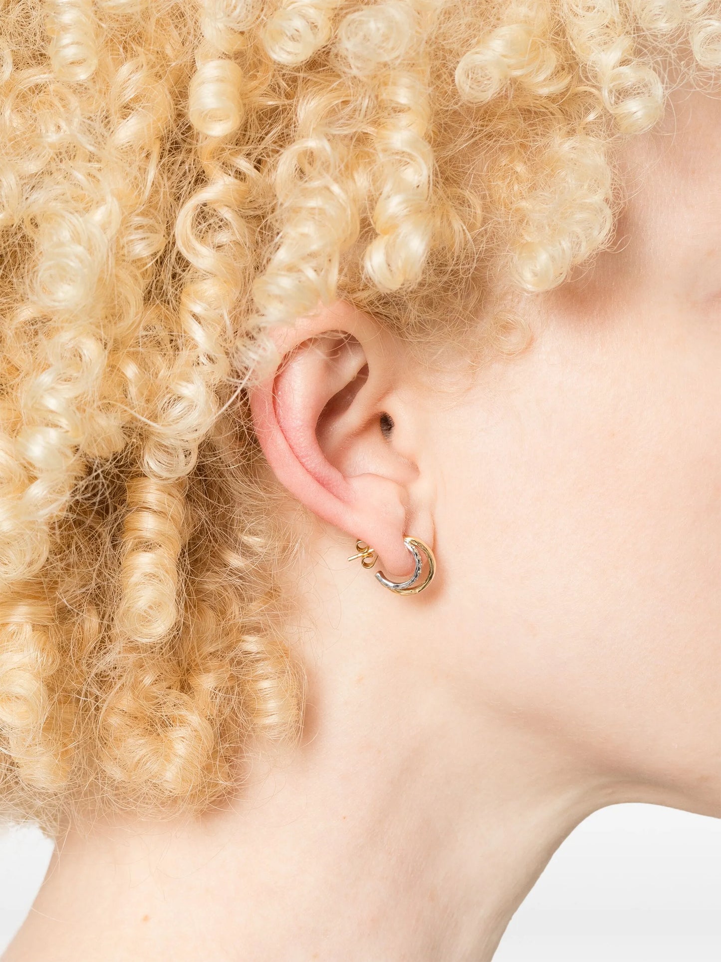 18kt yellow gold and white gold diamond earrings