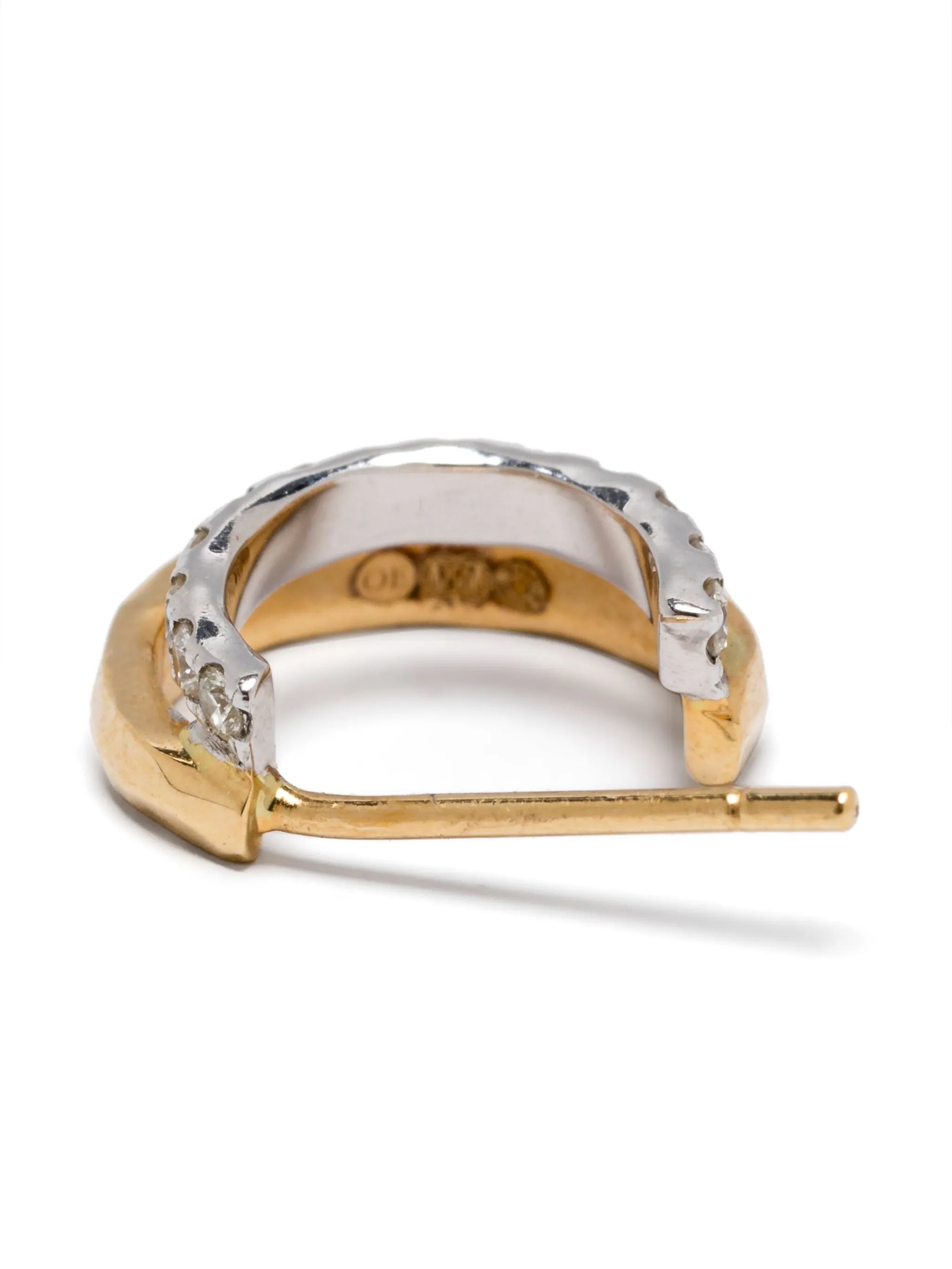 18kt yellow gold and white gold diamond earrings