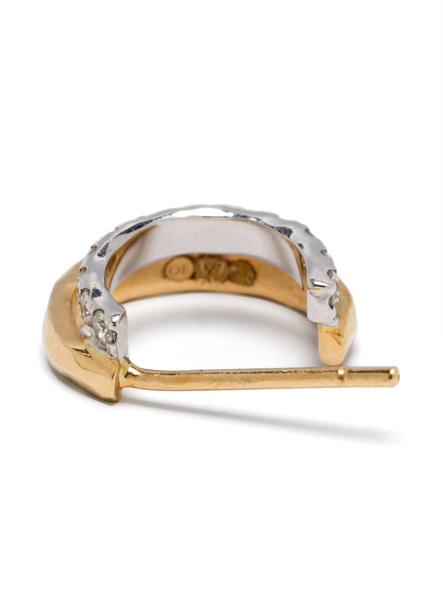 18kt yellow gold and white gold diamond earrings