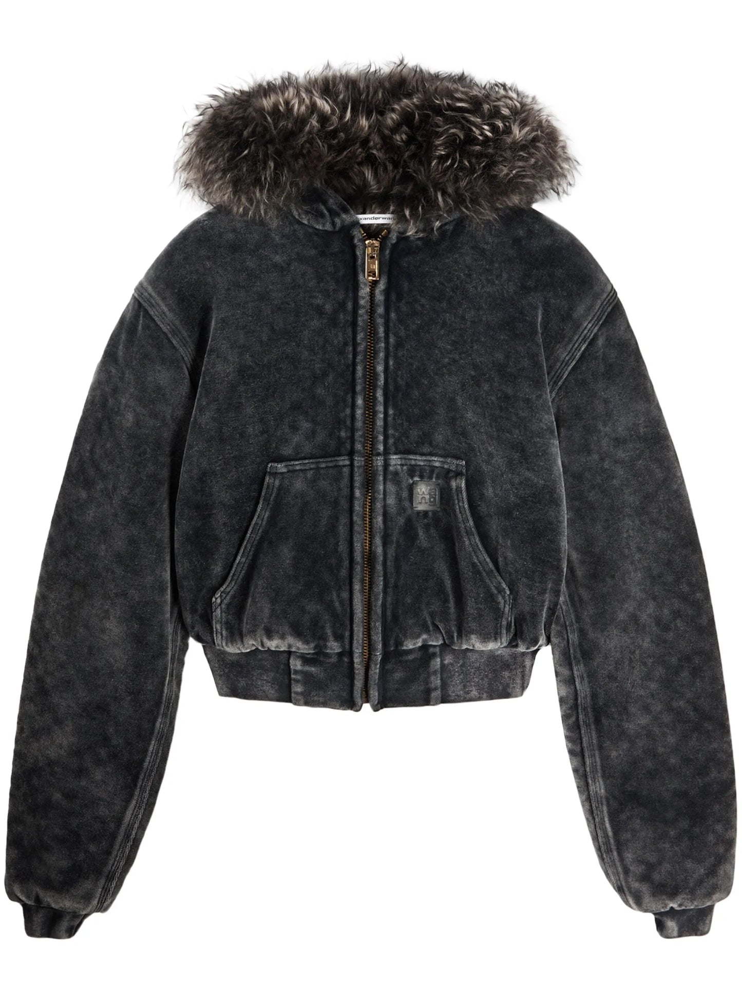 velour hooded jacket