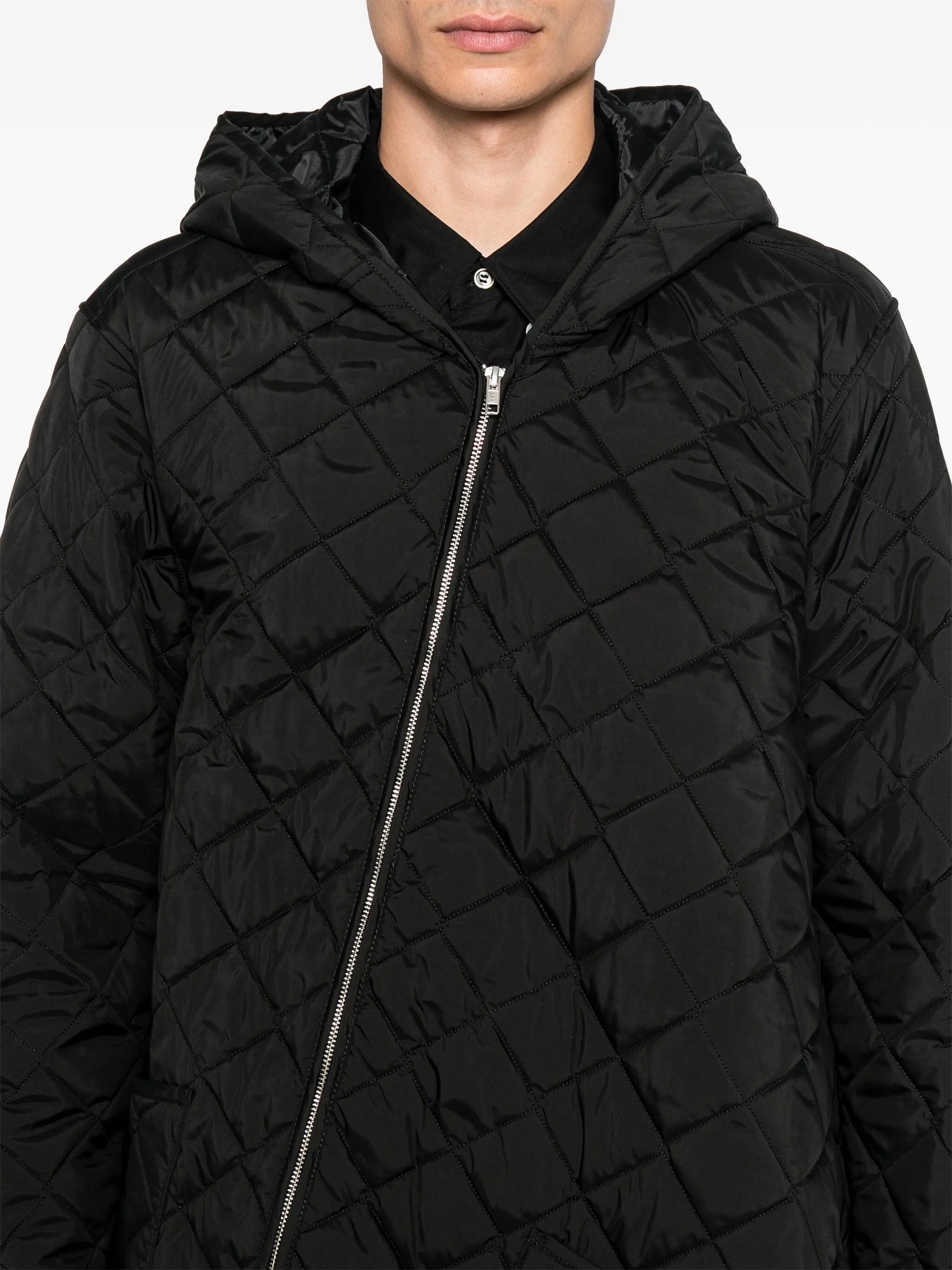 asymmetric parka coat