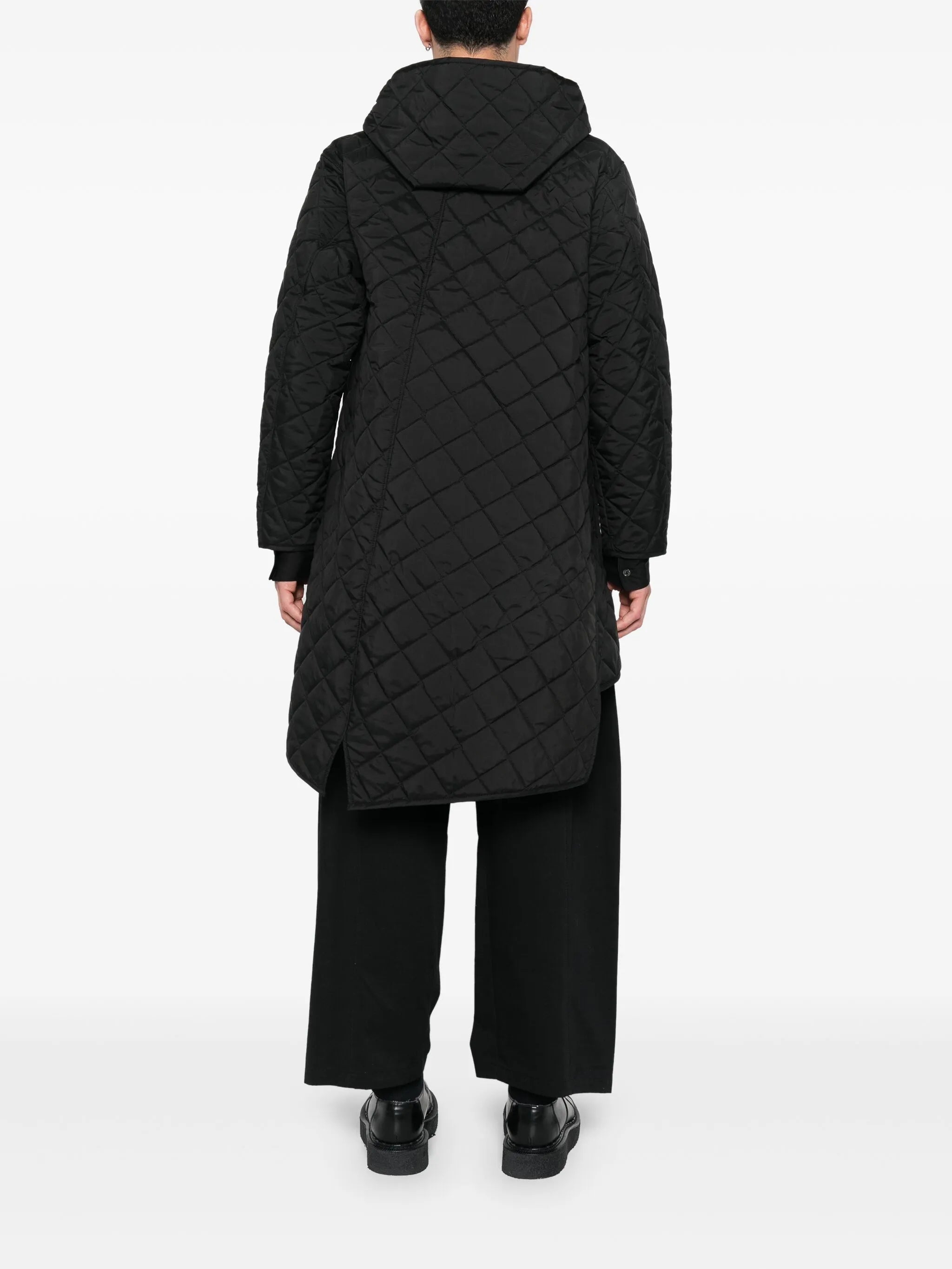asymmetric parka coat