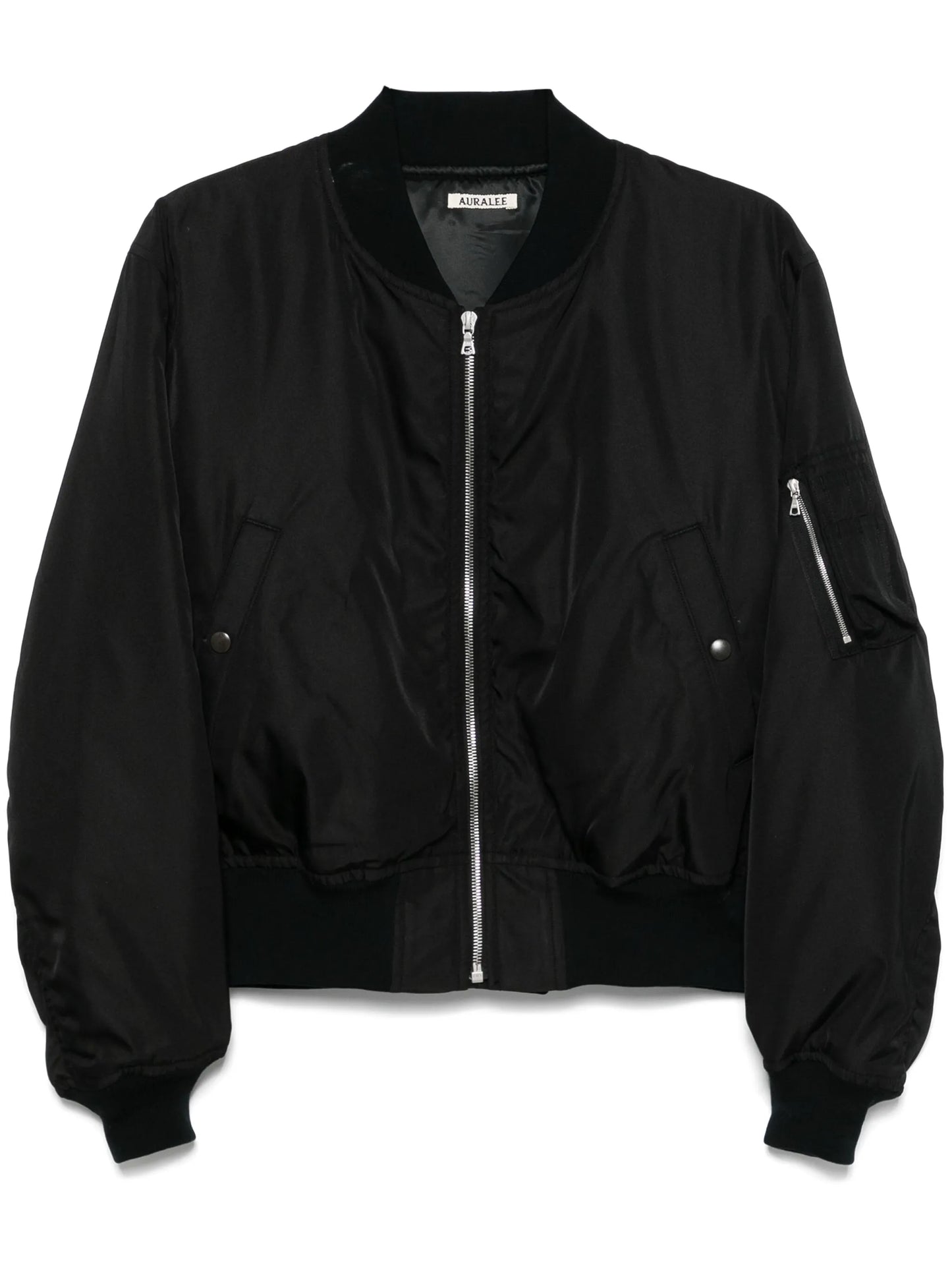 silk twill bomber jacket