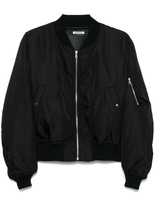 silk twill bomber jacket