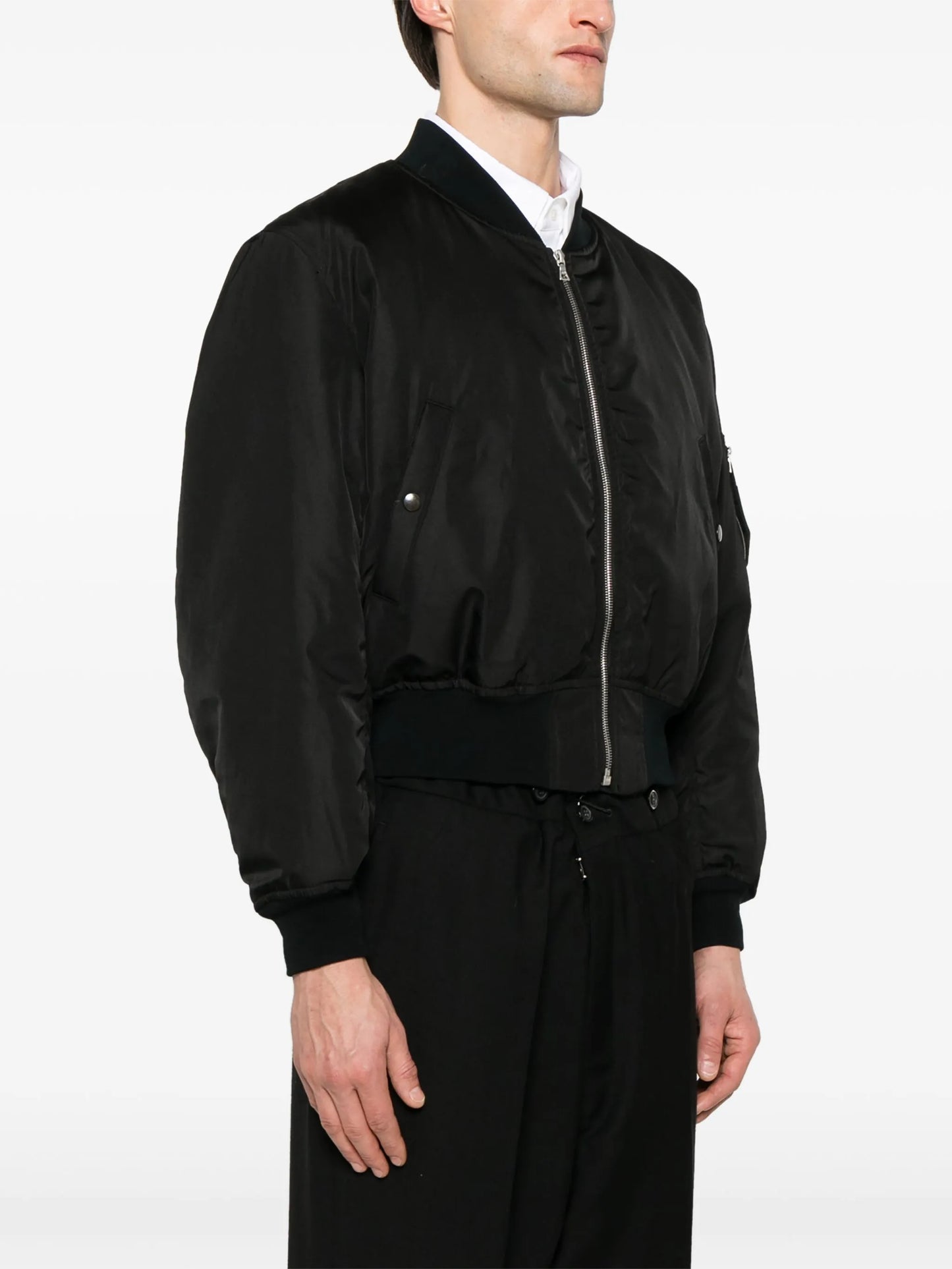 silk twill bomber jacket