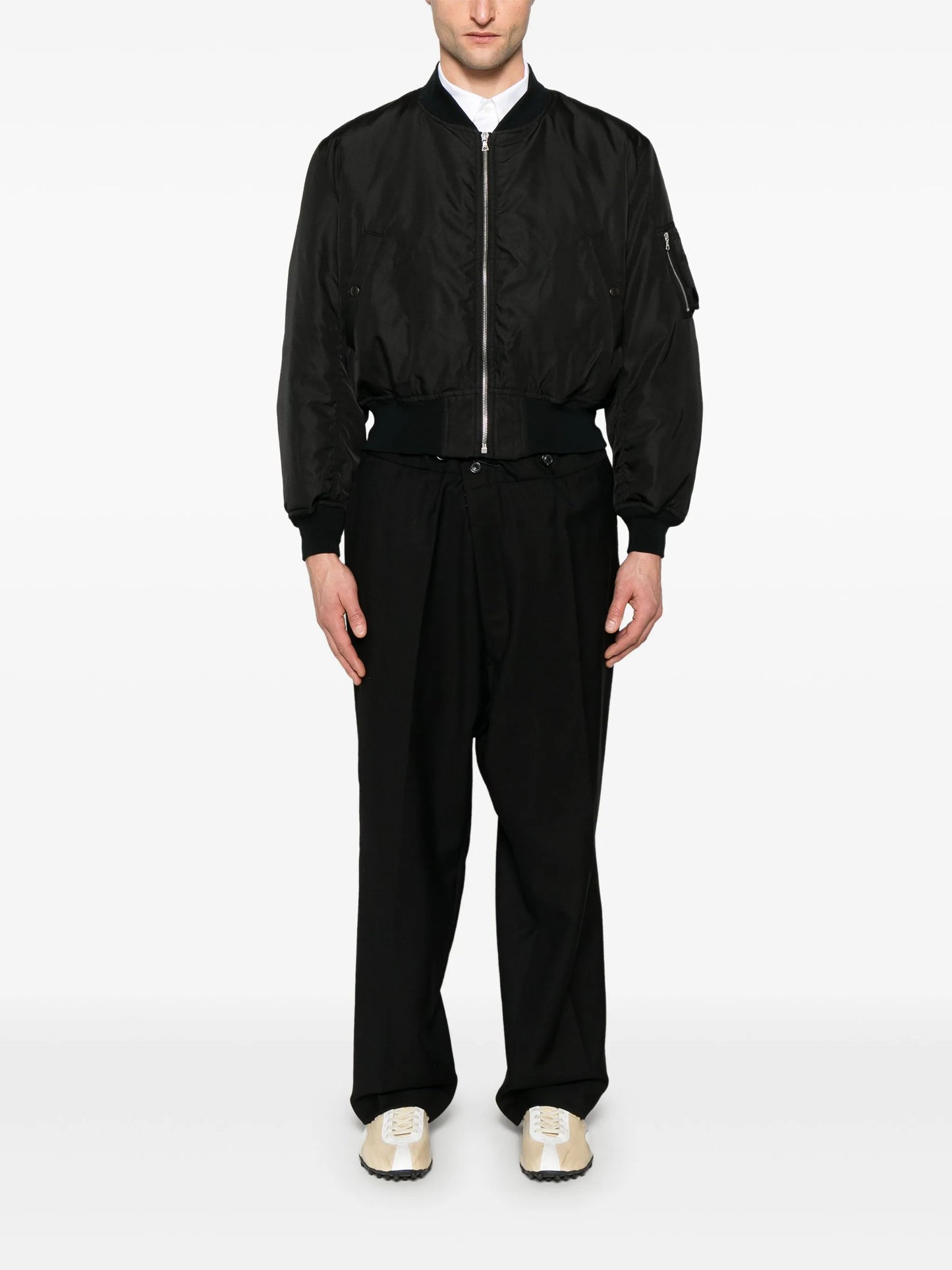 silk twill bomber jacket