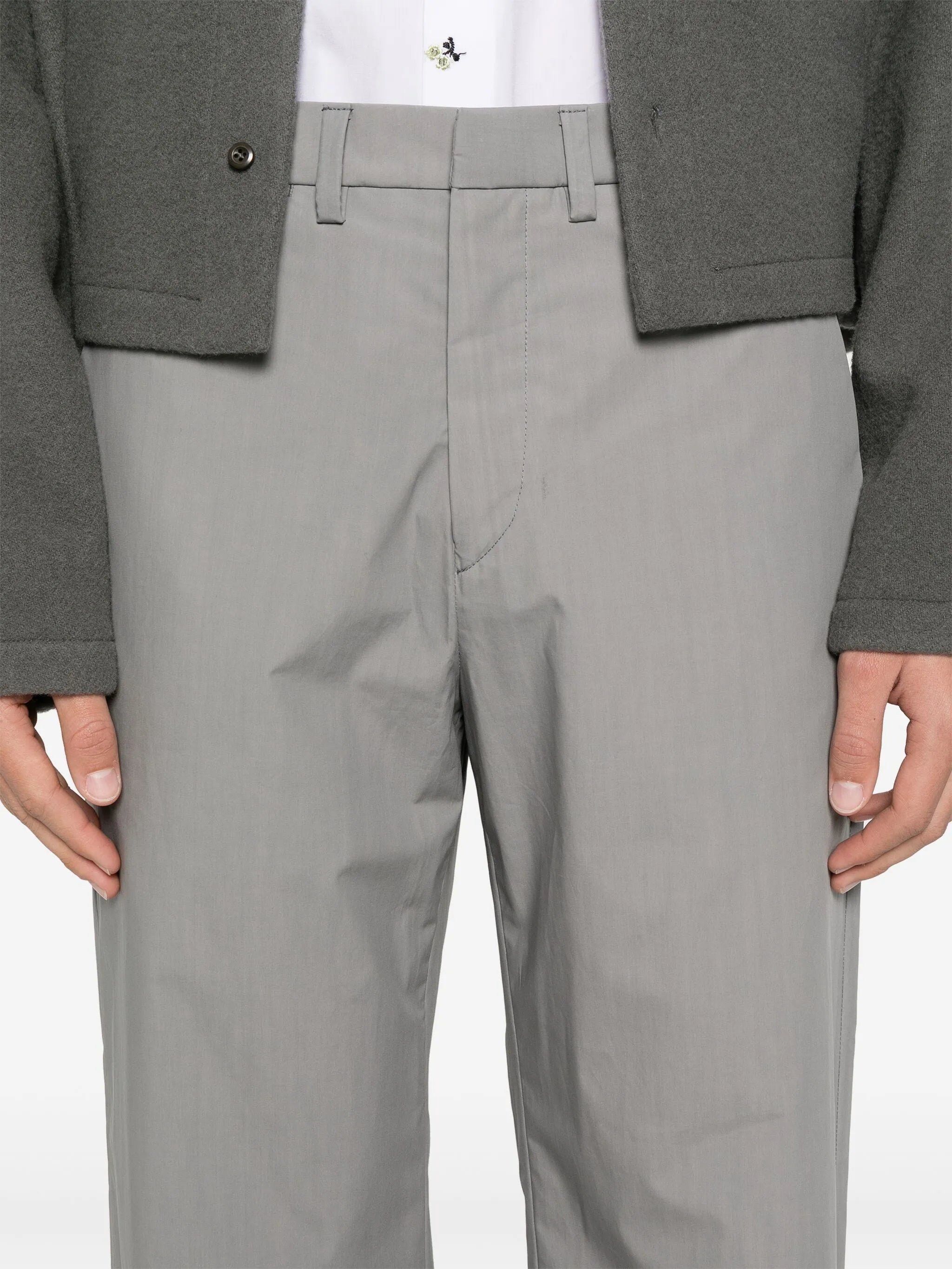 waxed poplin trousers