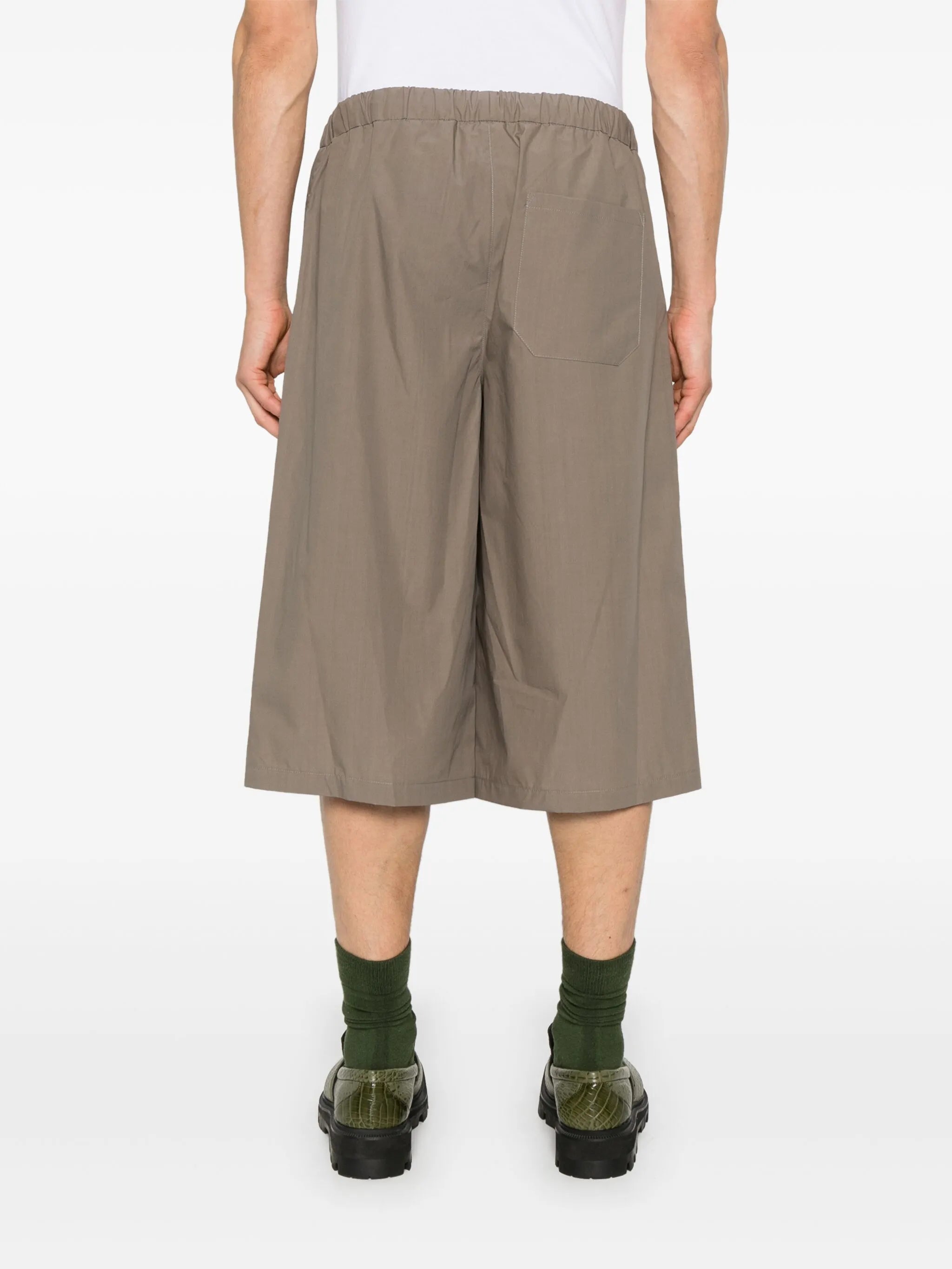 waxed poplin shorts