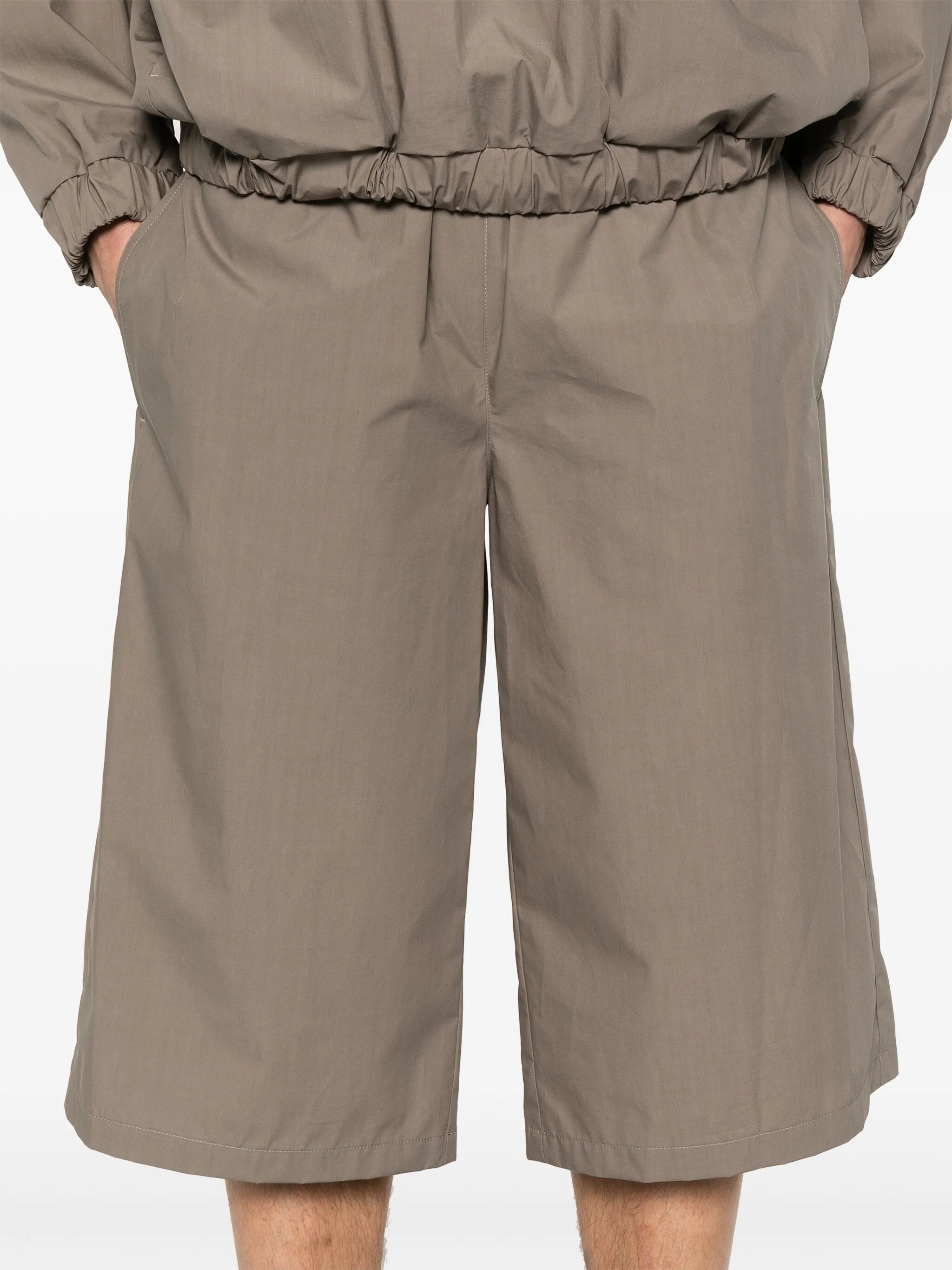 waxed poplin shorts