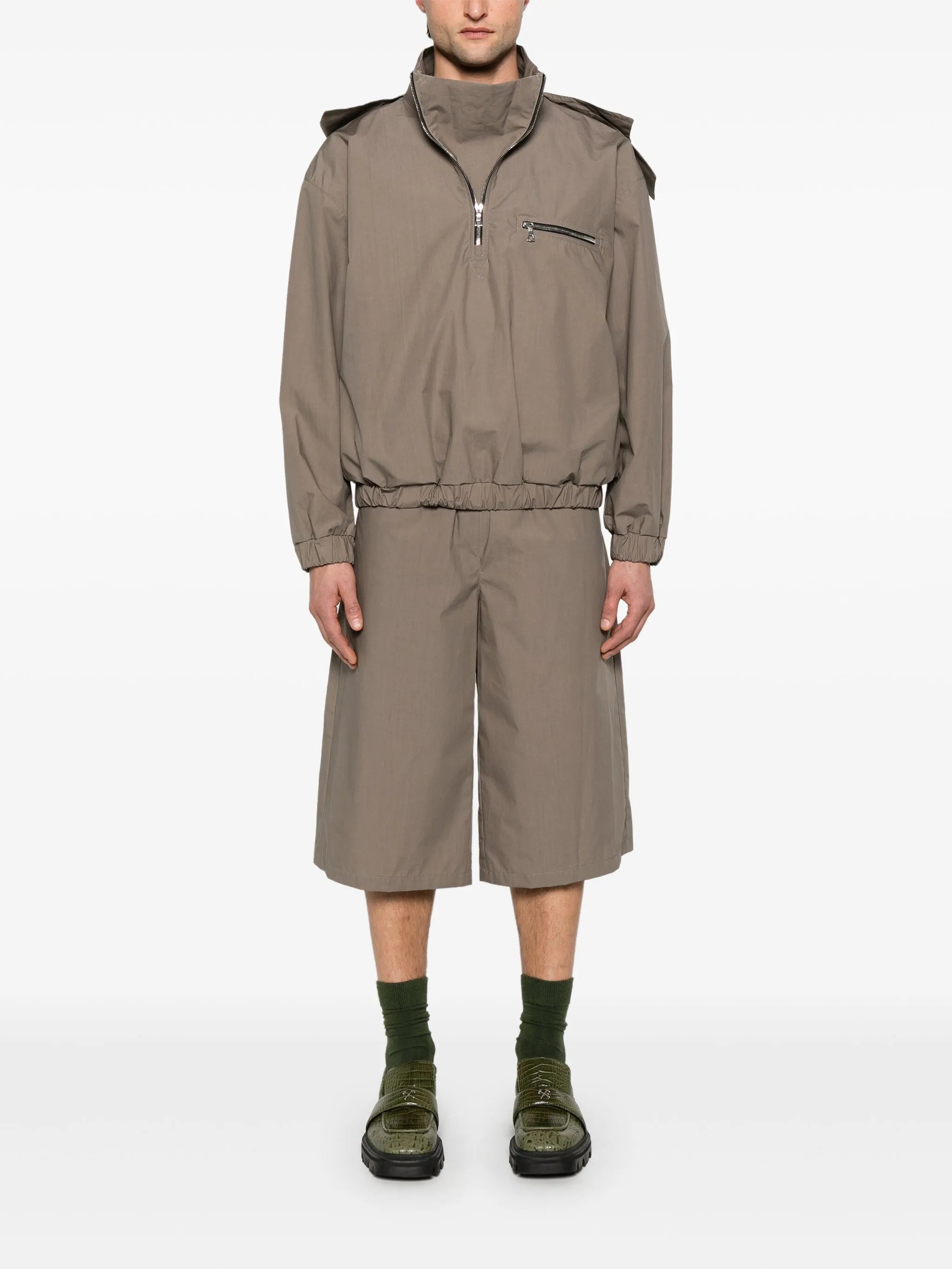 waxed poplin shorts