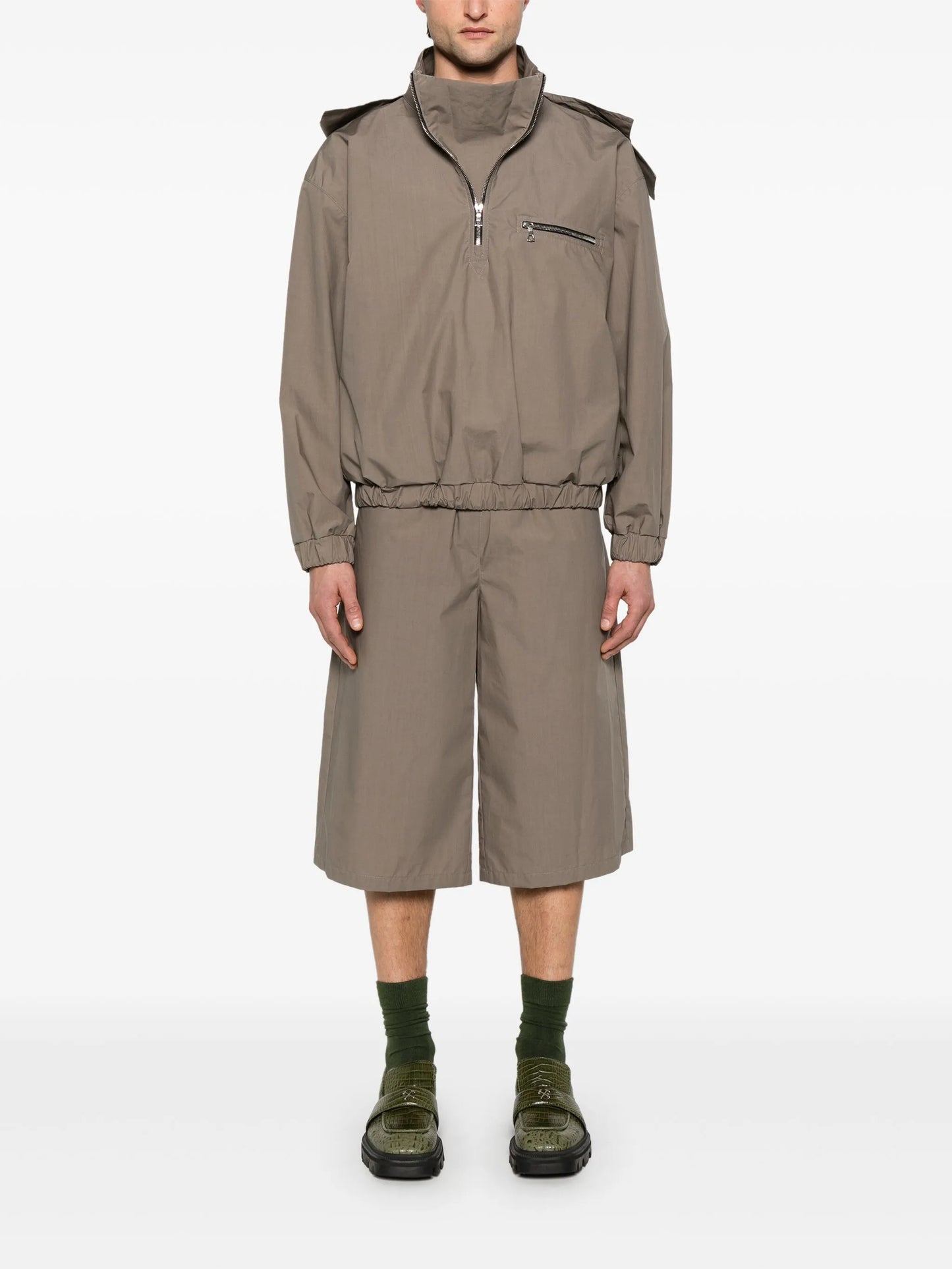 waxed poplin shorts