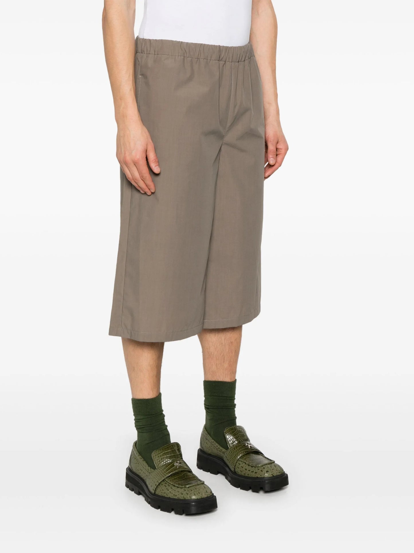 waxed poplin shorts