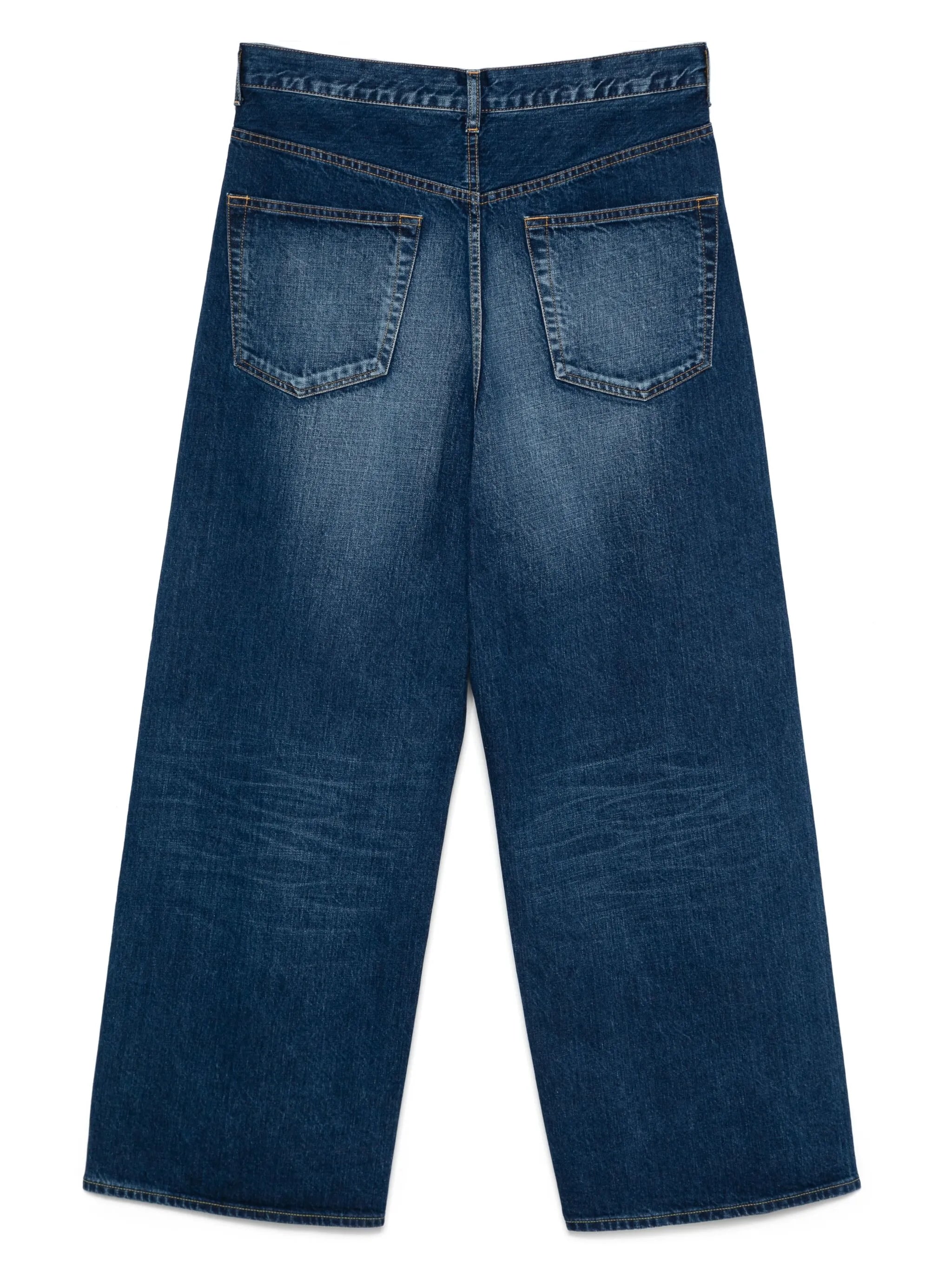 whiskering-effect jeans