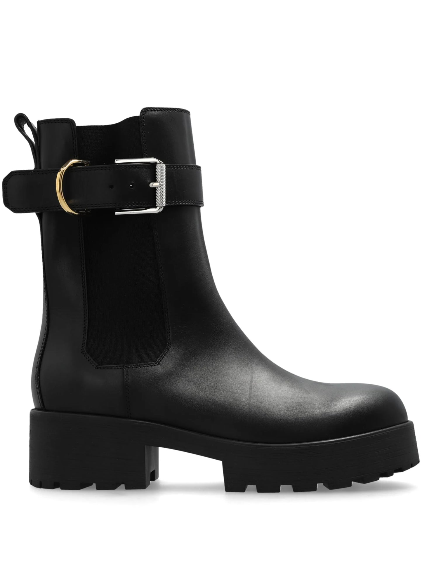 buckled leather boots