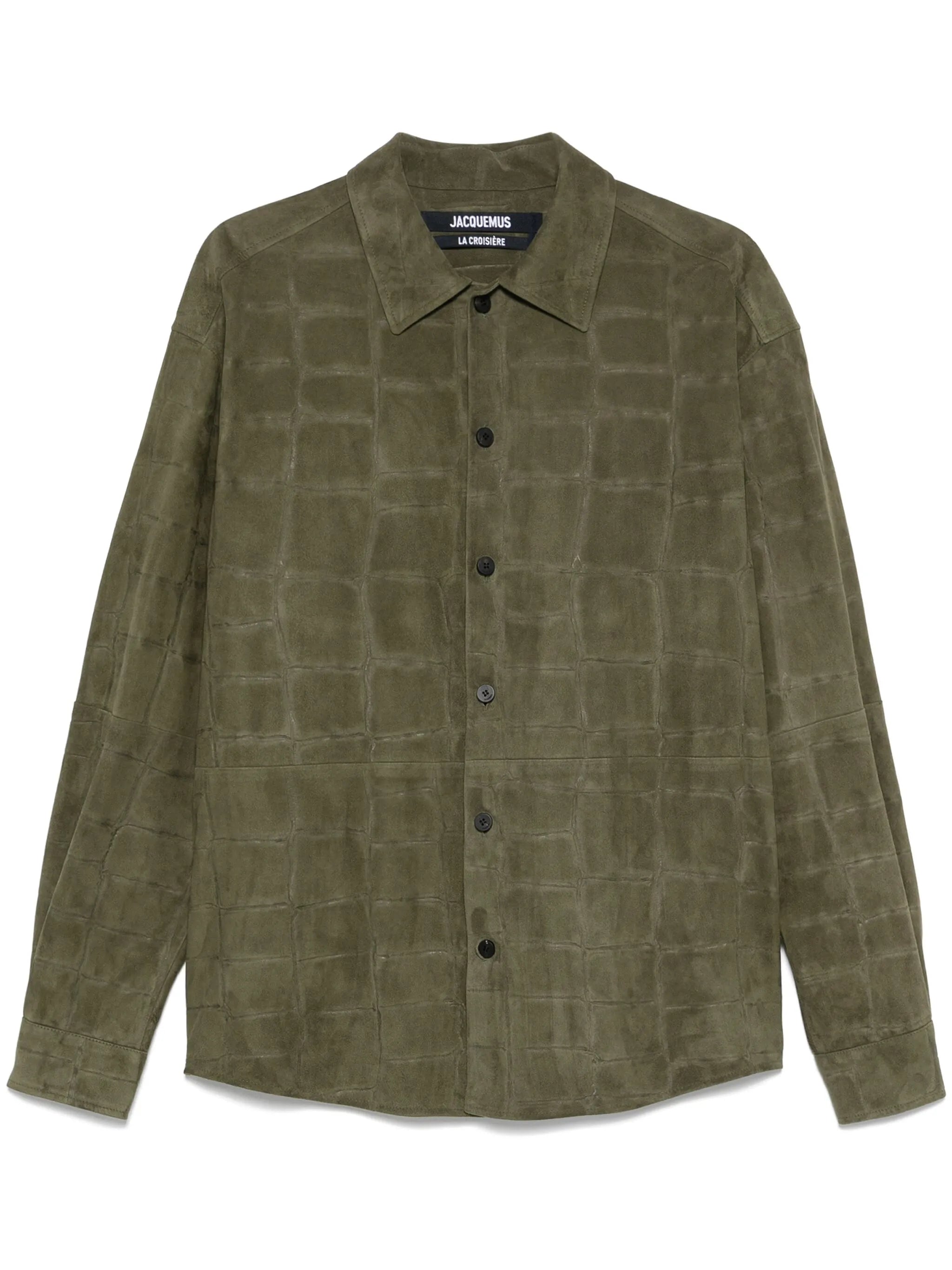 croc-embossed leather shirt