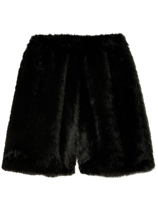 faux-fur boxing shorts