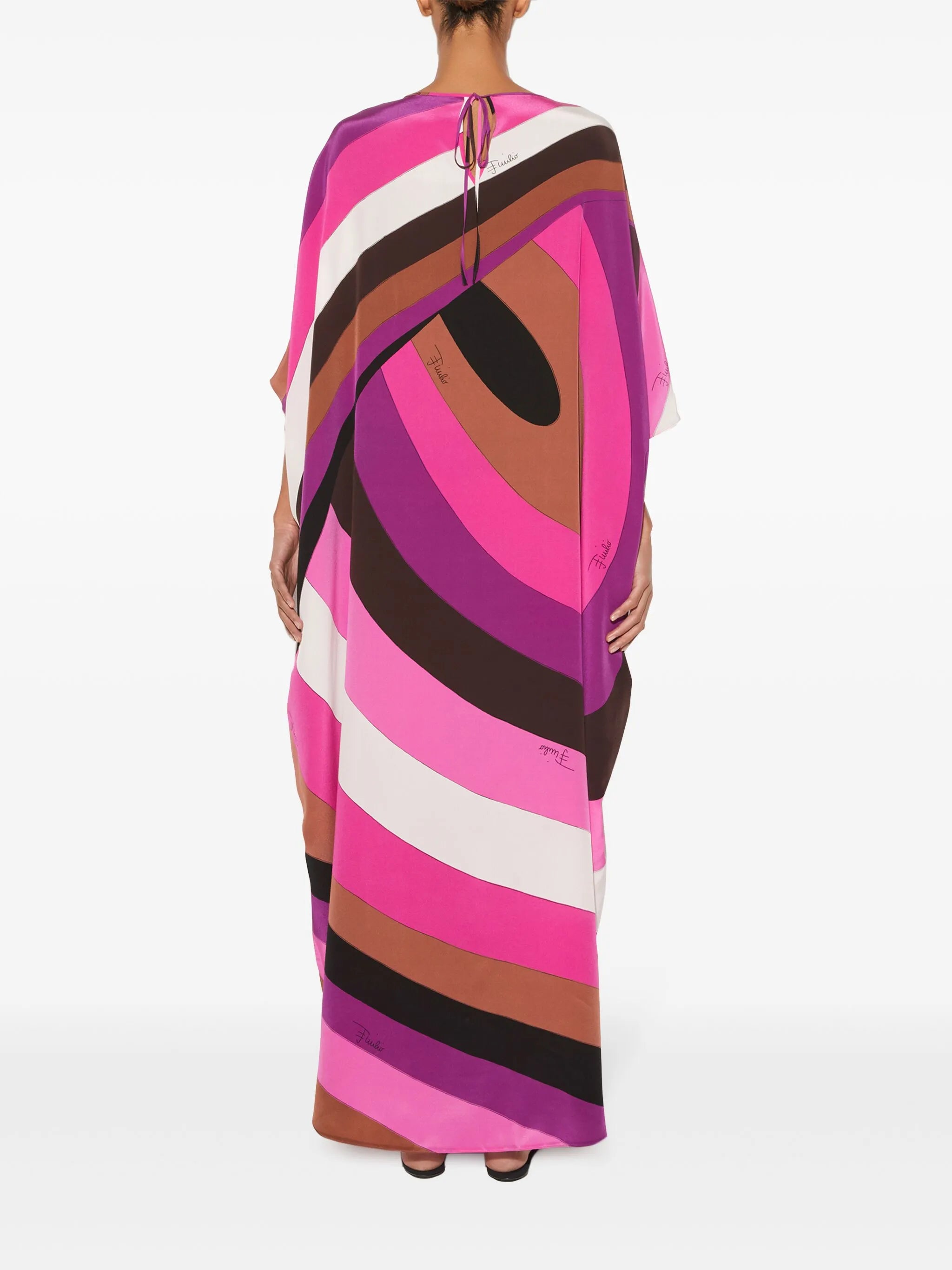 Iride-print silk kaftan