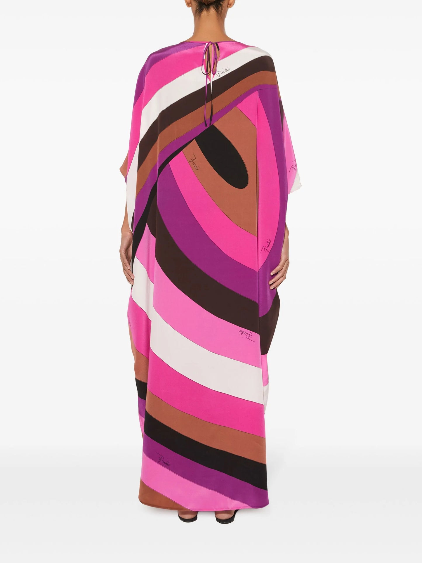 Iride-print silk kaftan