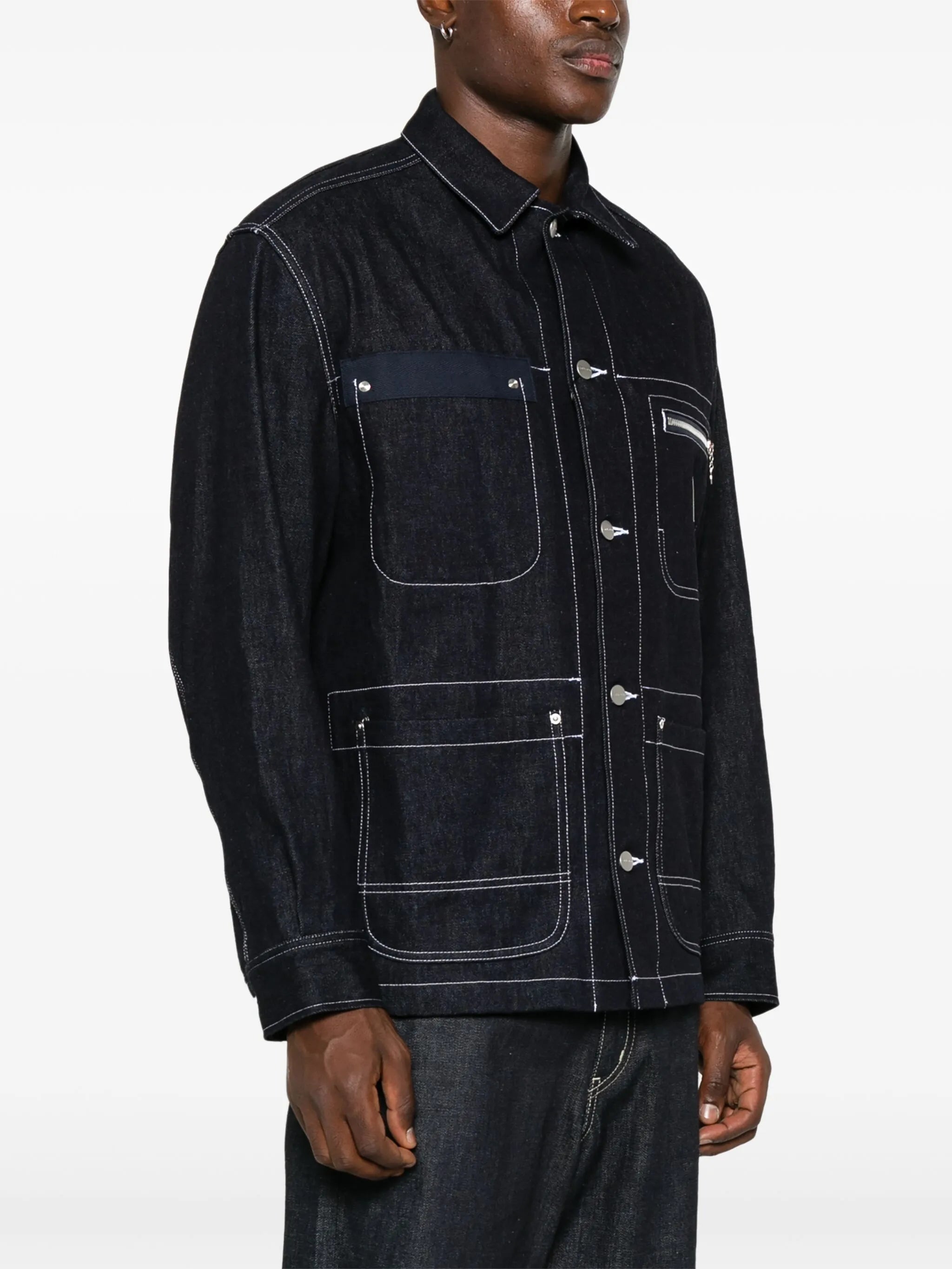 x Carhartt logo-patch coat