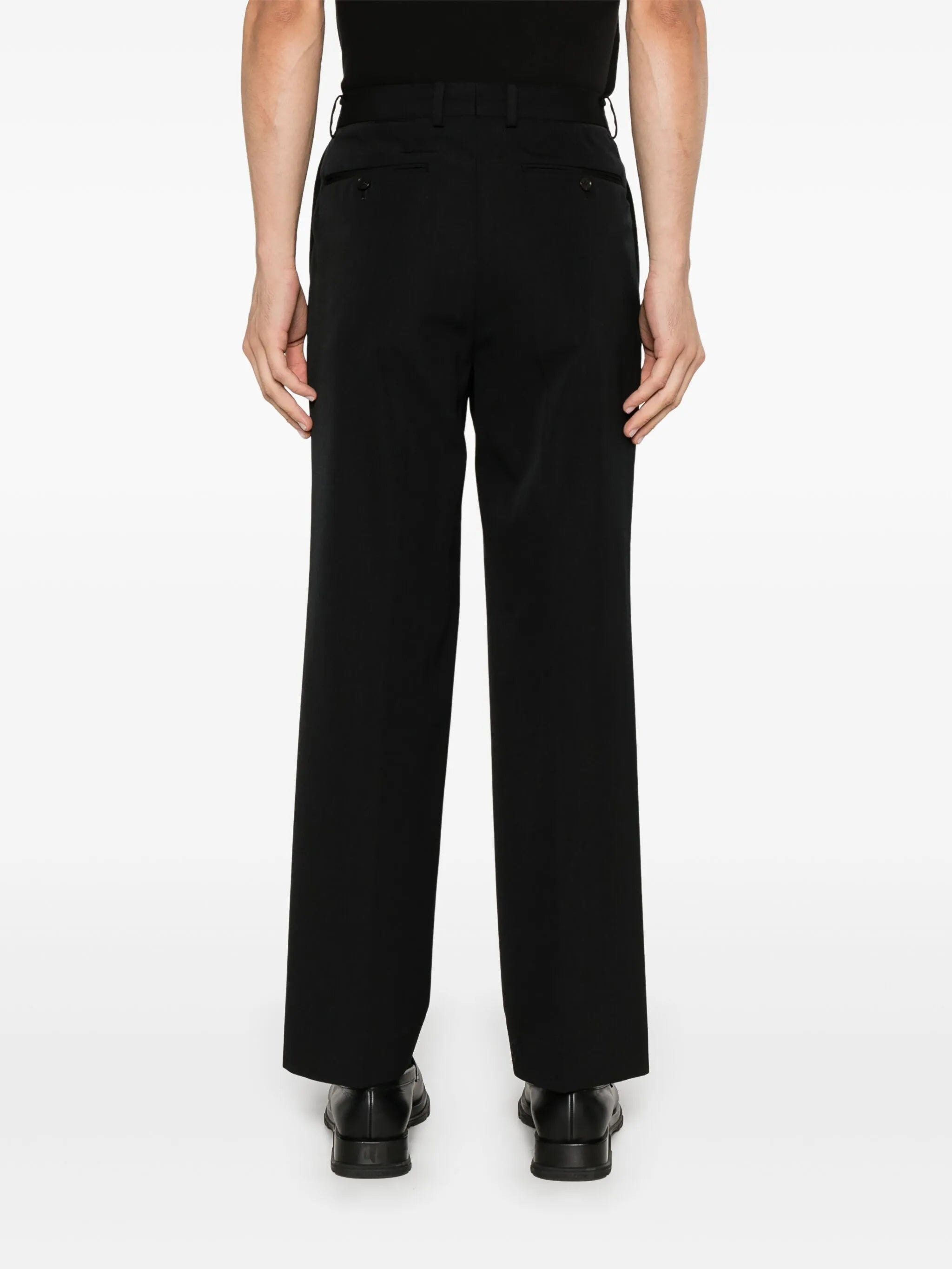 pleated wool trousers