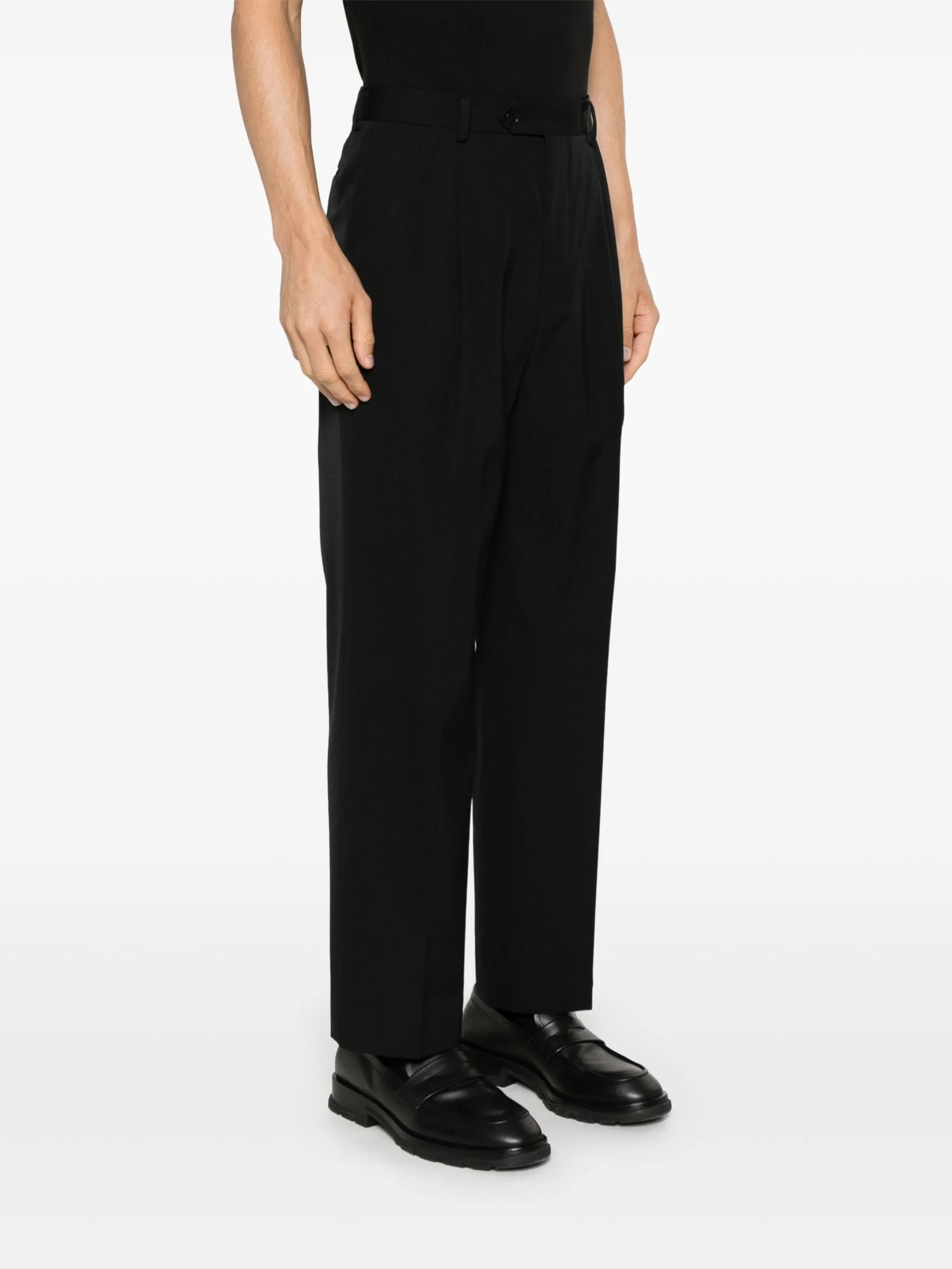 pleated wool trousers